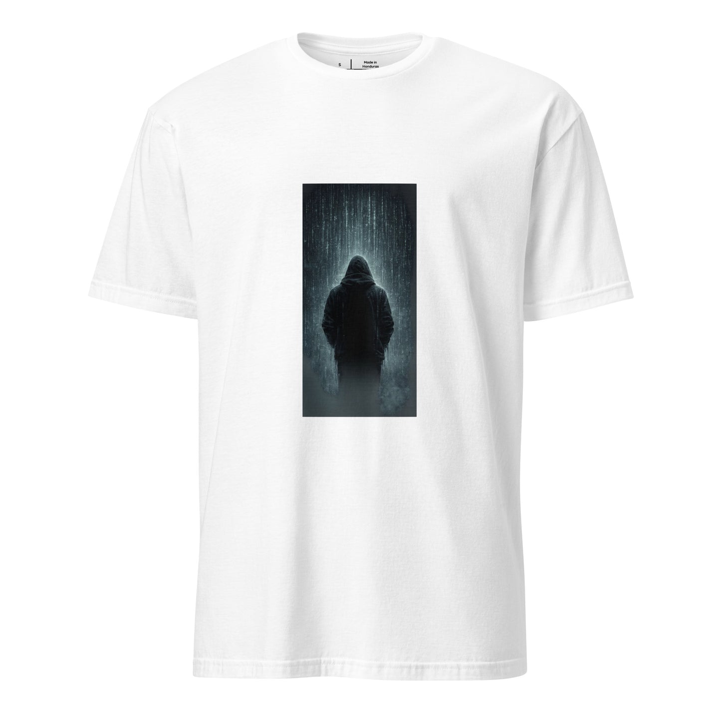 After The Noise – Minimal Cyber Noir - Short-Sleeve Unisex T-Shirt - Graphic Tee - White - Front