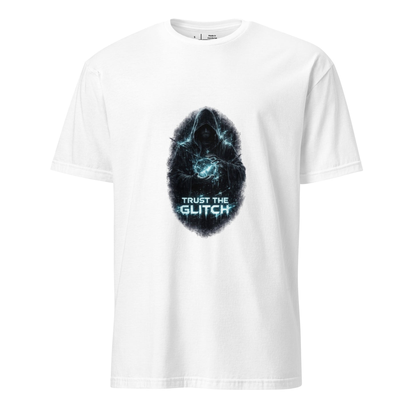 Trust The Glitch – Cyber Mystic - Short-Sleeve Unisex T-Shirt - Graphic Tee - White - Front