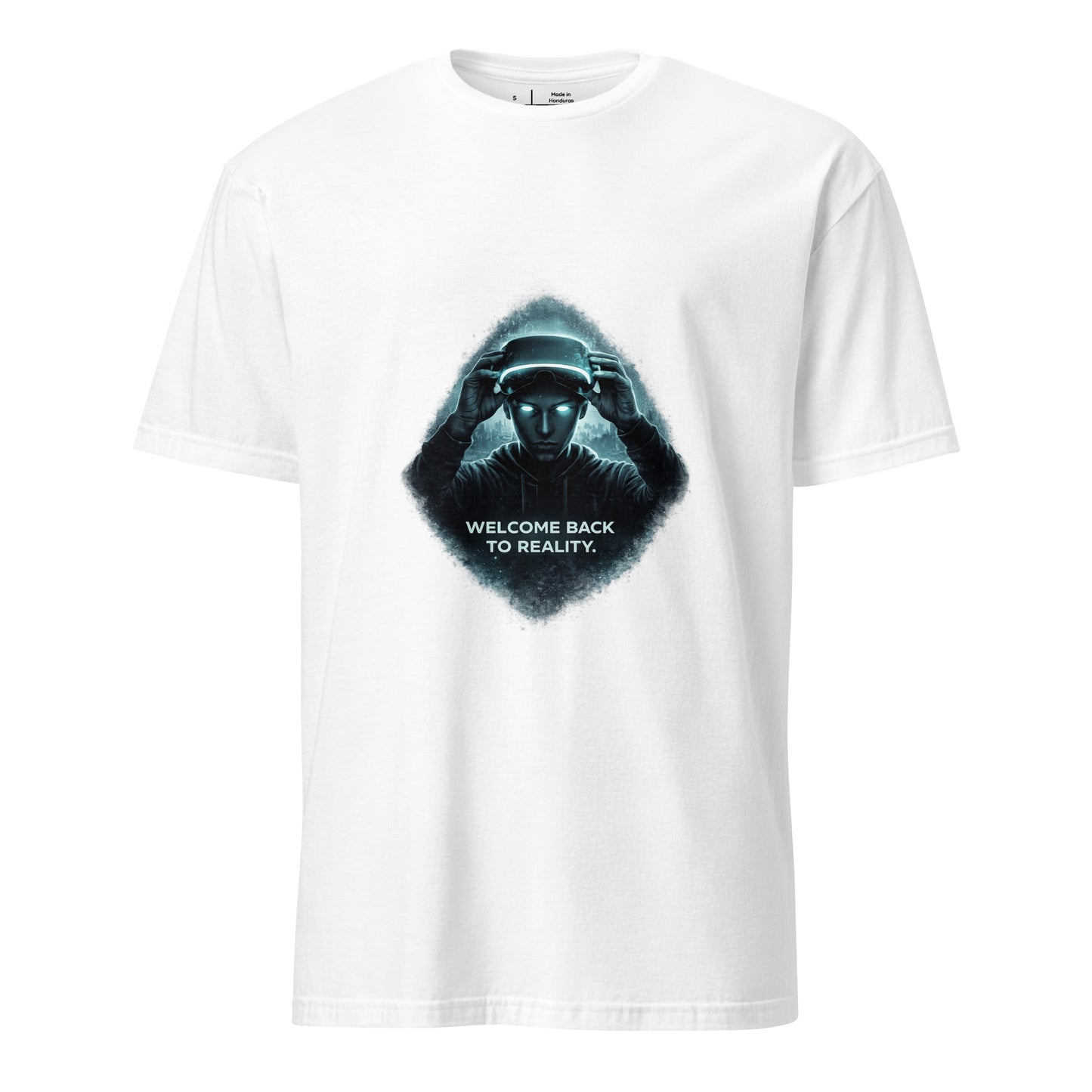 Welcome Back To Reality – Minimal Tech Noir - Short-Sleeve Unisex T-Shirt - Graphic Tee - White - Front