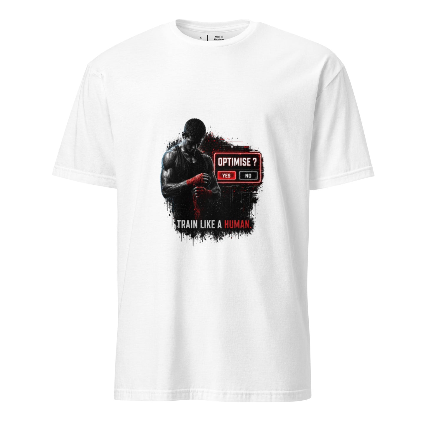 Train Like A Human – Gritty Sport Streetwear - Short-Sleeve Unisex T-Shirt - Graphic Tee - White - Front
