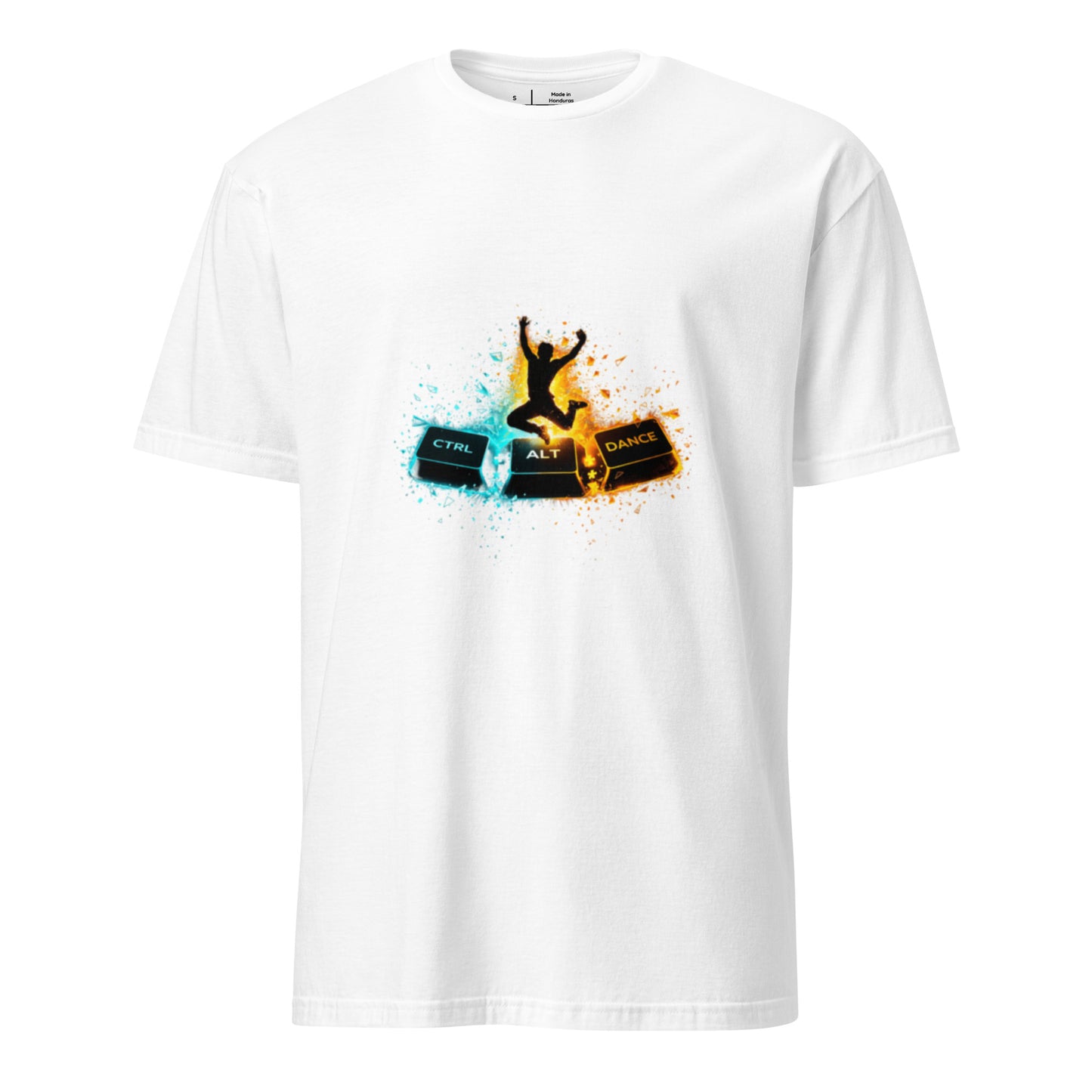 Ctrl + Alt + Dance – Tech Rave Streetwear - Short-Sleeve Unisex T-Shirt - Graphic Tee - White - Front