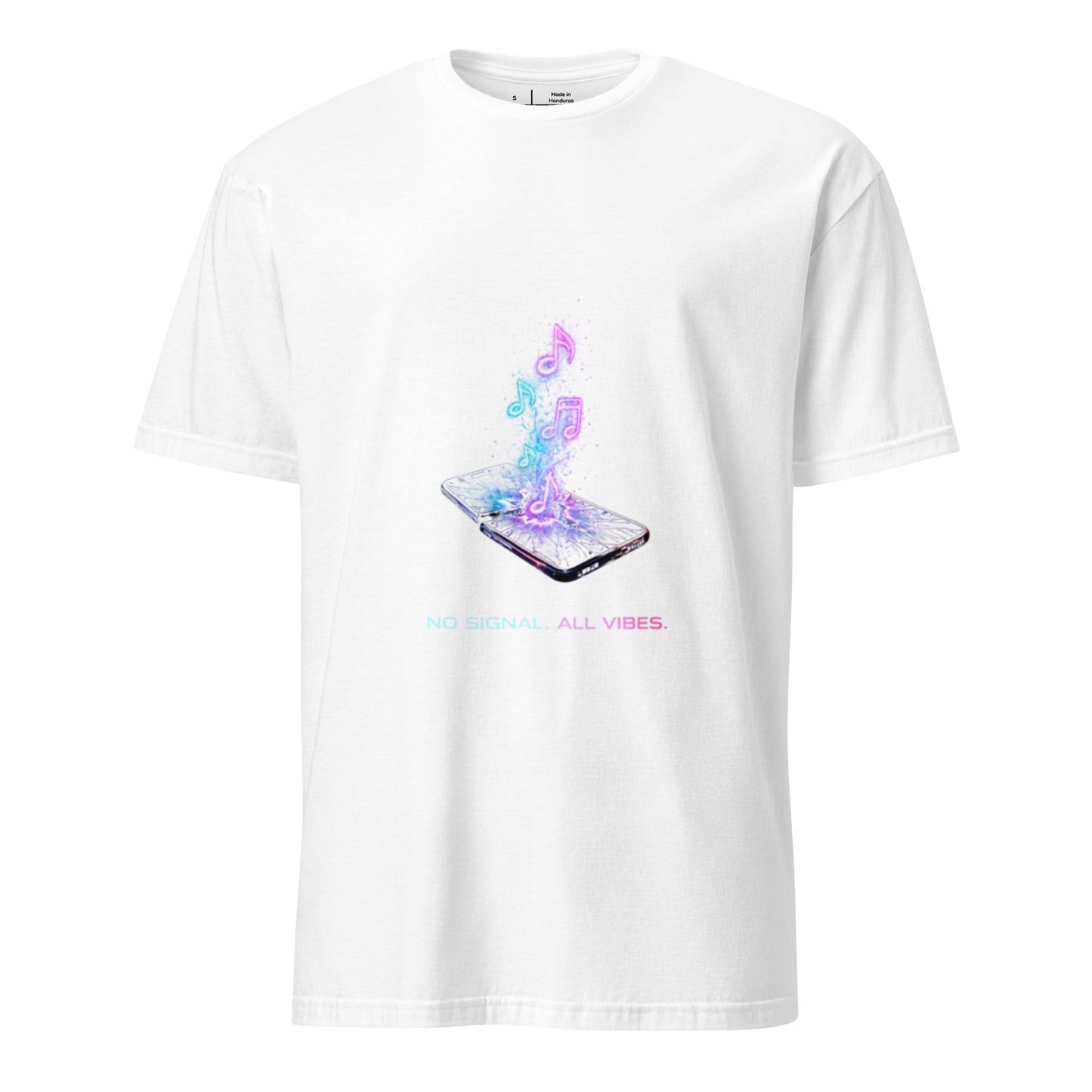 No Signal. All Vibes. – Rave Culture - Short-Sleeve Unisex T-Shirt - Graphic Tee - White - Front