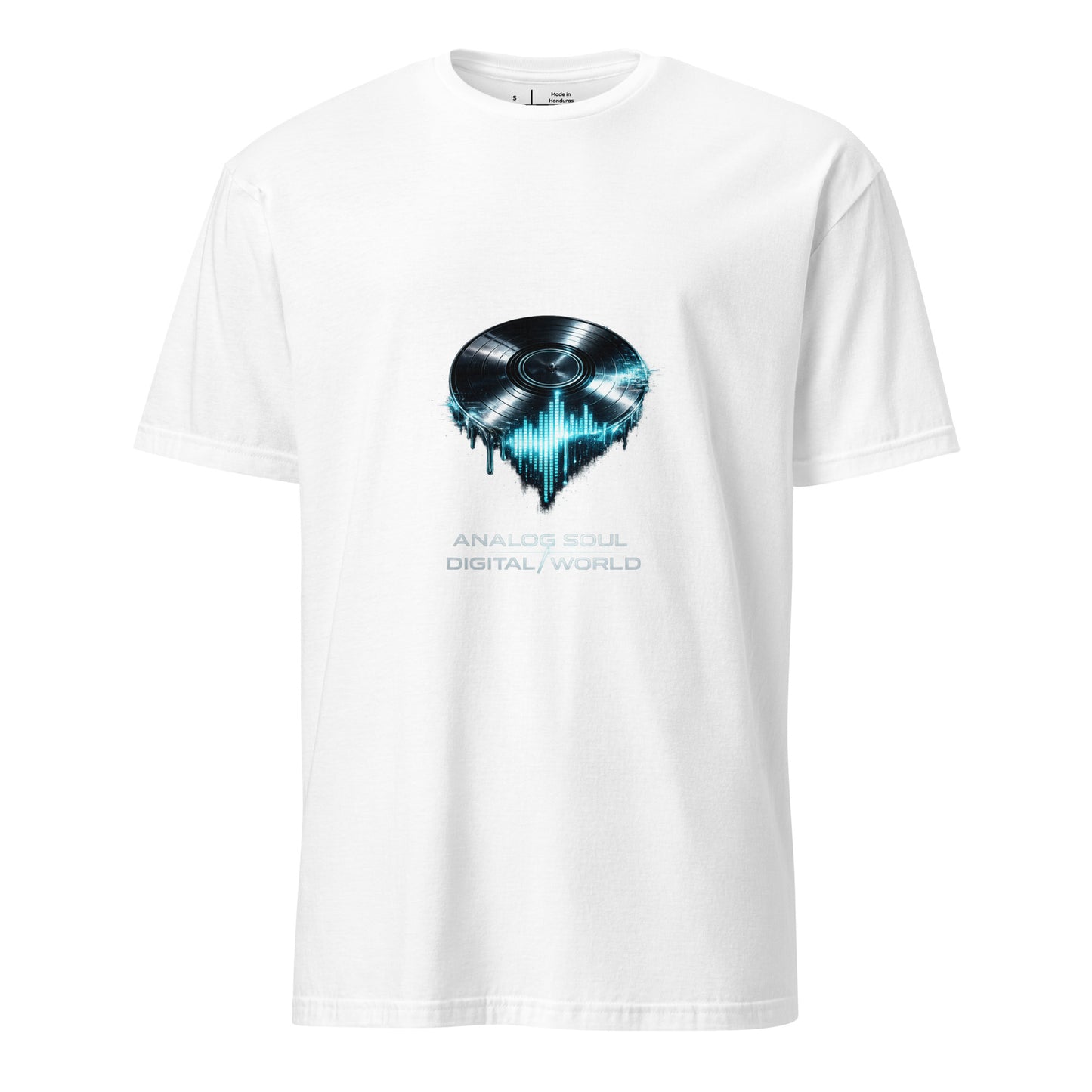 Analog Soul / Digital World – Retro Cyber Music - Short-Sleeve Unisex T-Shirt - Graphic Tee - White - Front