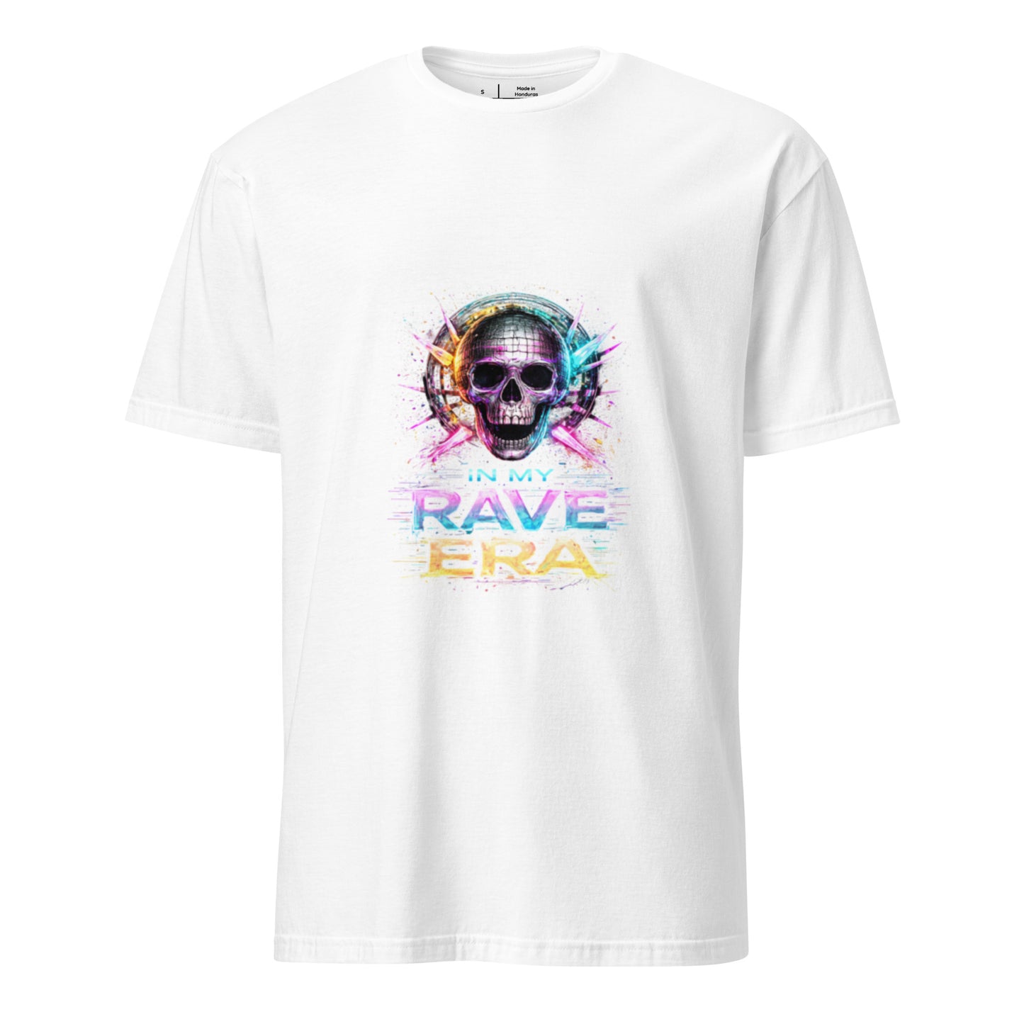 In My Rave Era – Neon Skull Festival - Short-Sleeve Unisex T-Shirt - Graphic Tee - White - Front