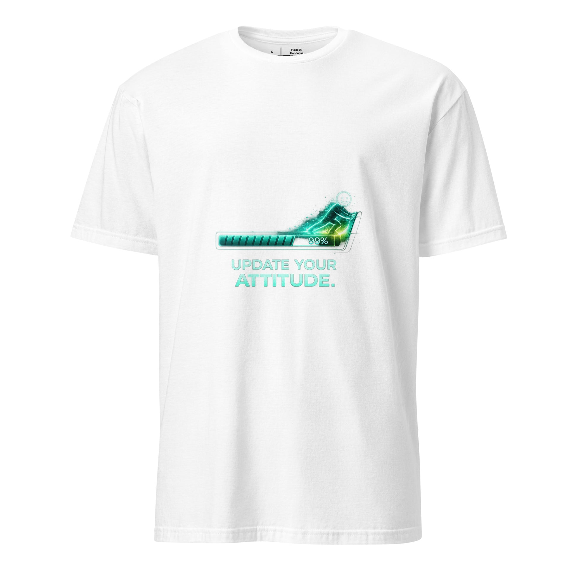 Attitude Update – Positive Upgrade - Short-Sleeve Unisex T-Shirt - Graphic Tee - White - Front