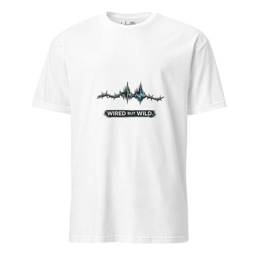 Wired But Wild – Urban Audio - Short-Sleeve Unisex T-Shirt - Graphic Tee - White - Front