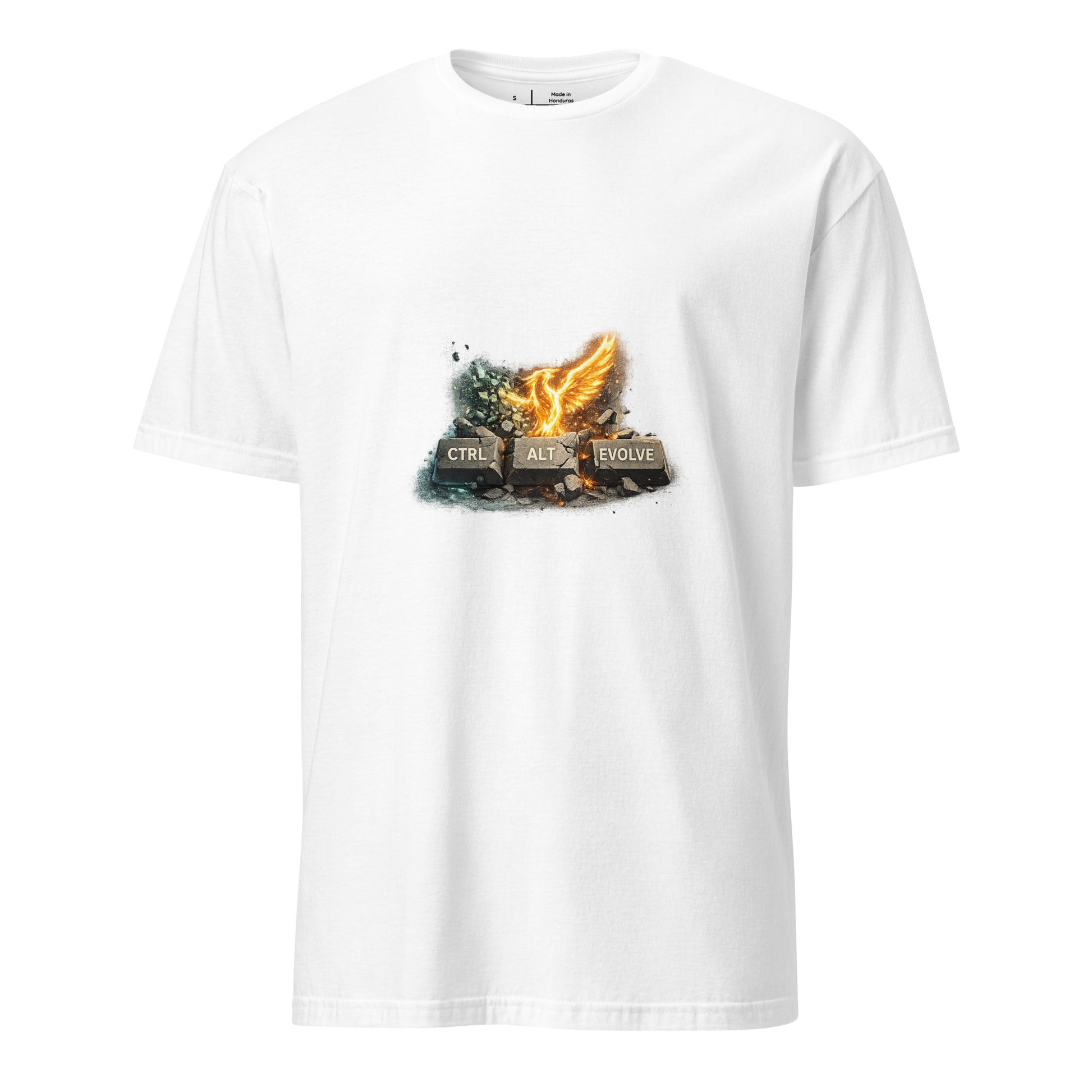 Ctrl + Alt + Evolve – Rebirth Mindset - Short-Sleeve Unisex T-Shirt - Graphic Tee - White - Front