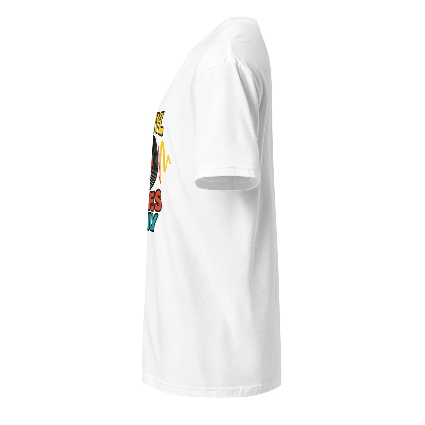 Vinyl Vibes Only - Retro Music Lover - Short-Sleeve Unisex T-Shirt - Graphic Tee - White - Left side