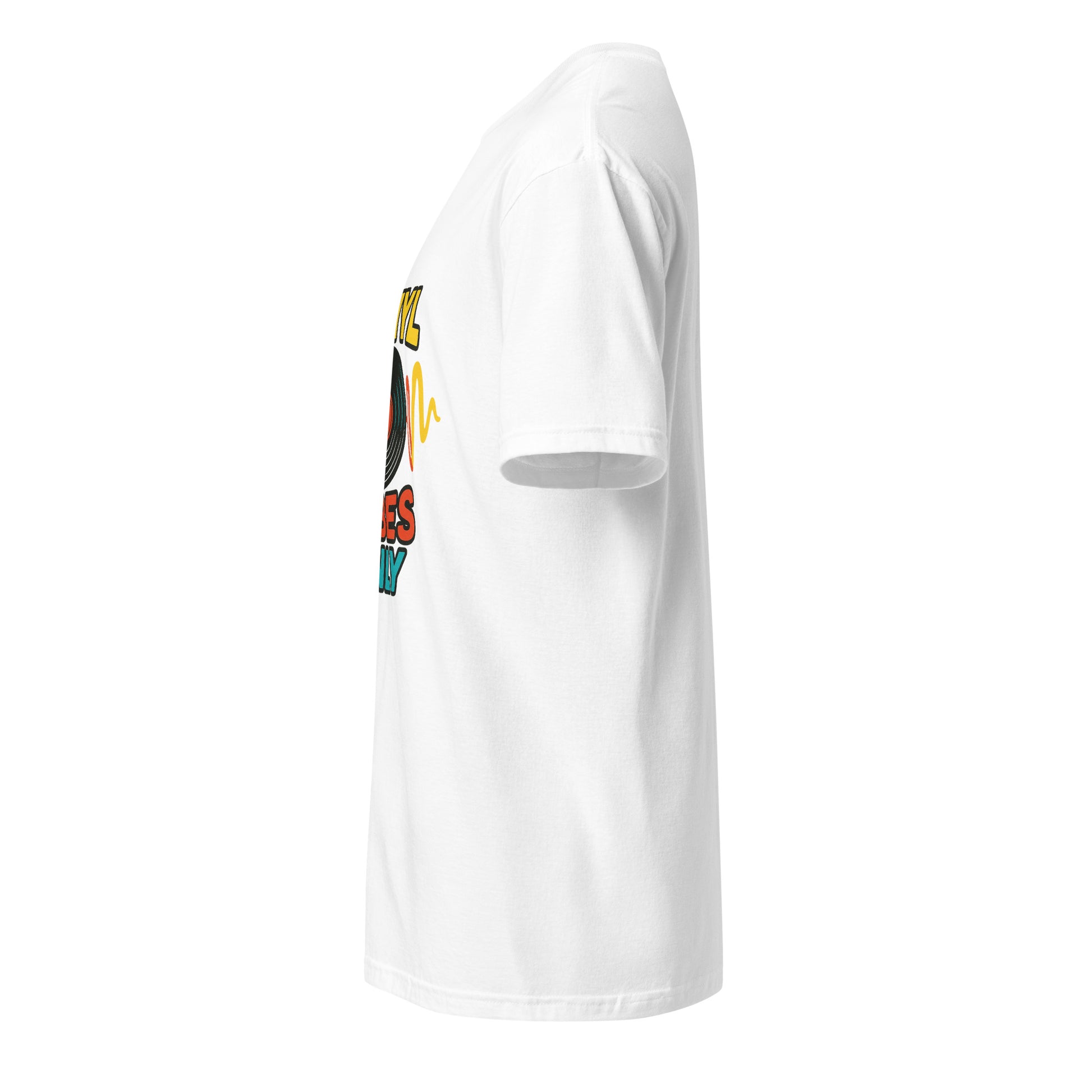 Vinyl Vibes Only - Retro Music Lover - Short-Sleeve Unisex T-Shirt - Graphic Tee - White - Left side