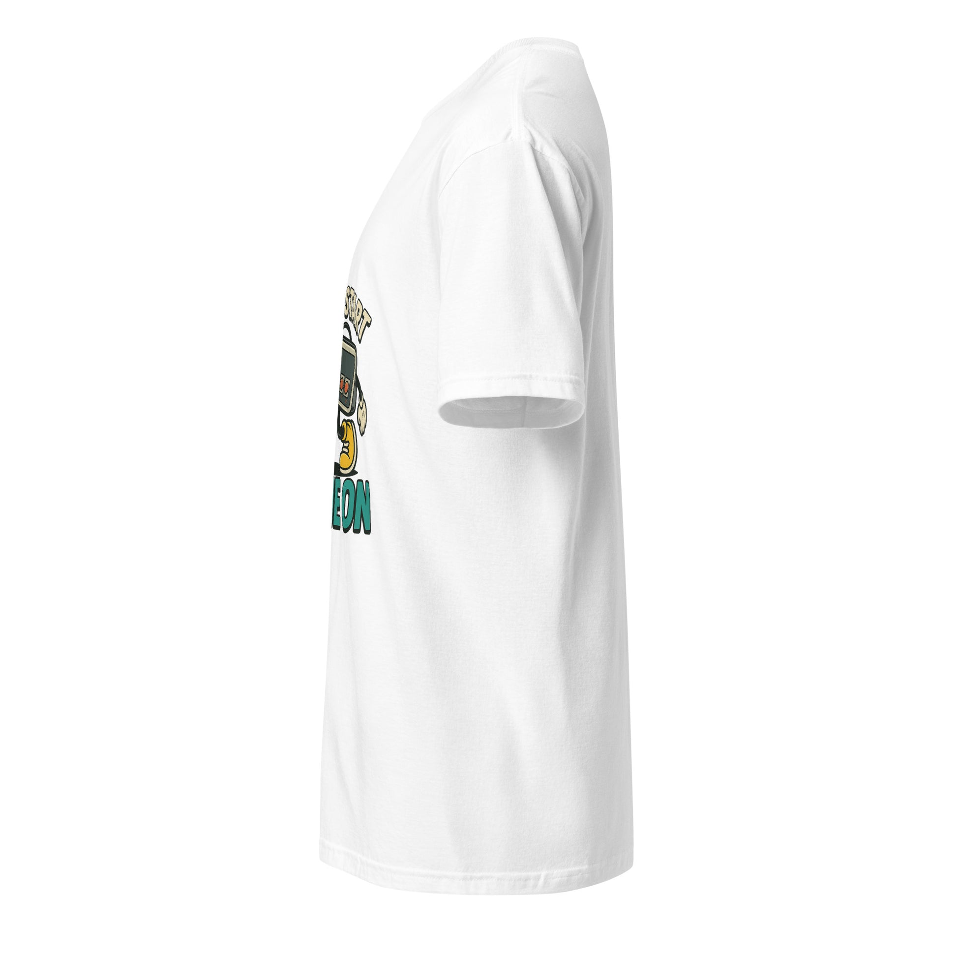 Press Start - Retro Gamer - Short-Sleeve T-Shirt - Graphic Tee - White - Left side
