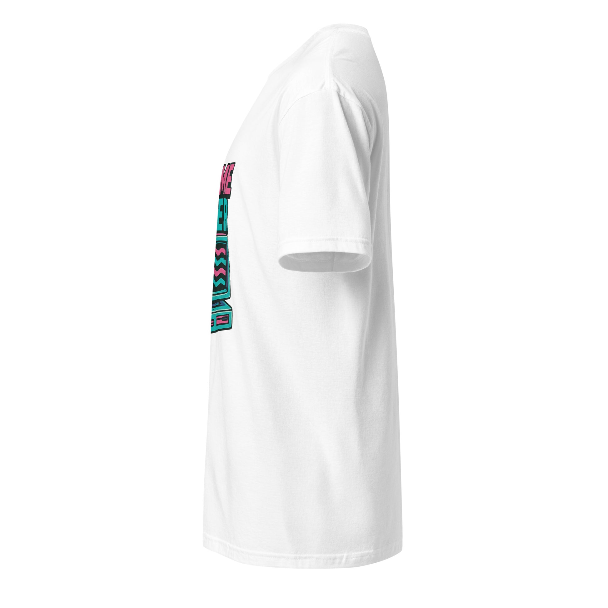 Game Over - Retro Gamer Glitch - Short-Sleeve Unisex T-Shirt - Graphic Tee - White - Left side
