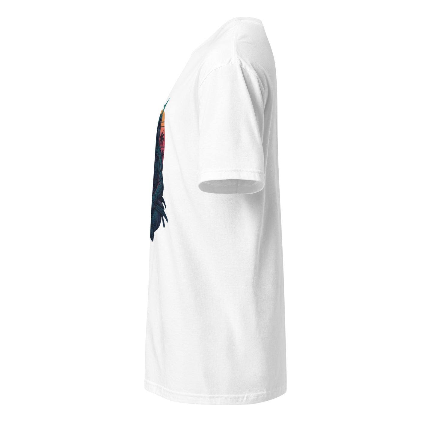 Headphone Samurai - Balance Meets Beats - Short-Sleeve Unisex T-Shirt - Graphic Tee - White - Left side