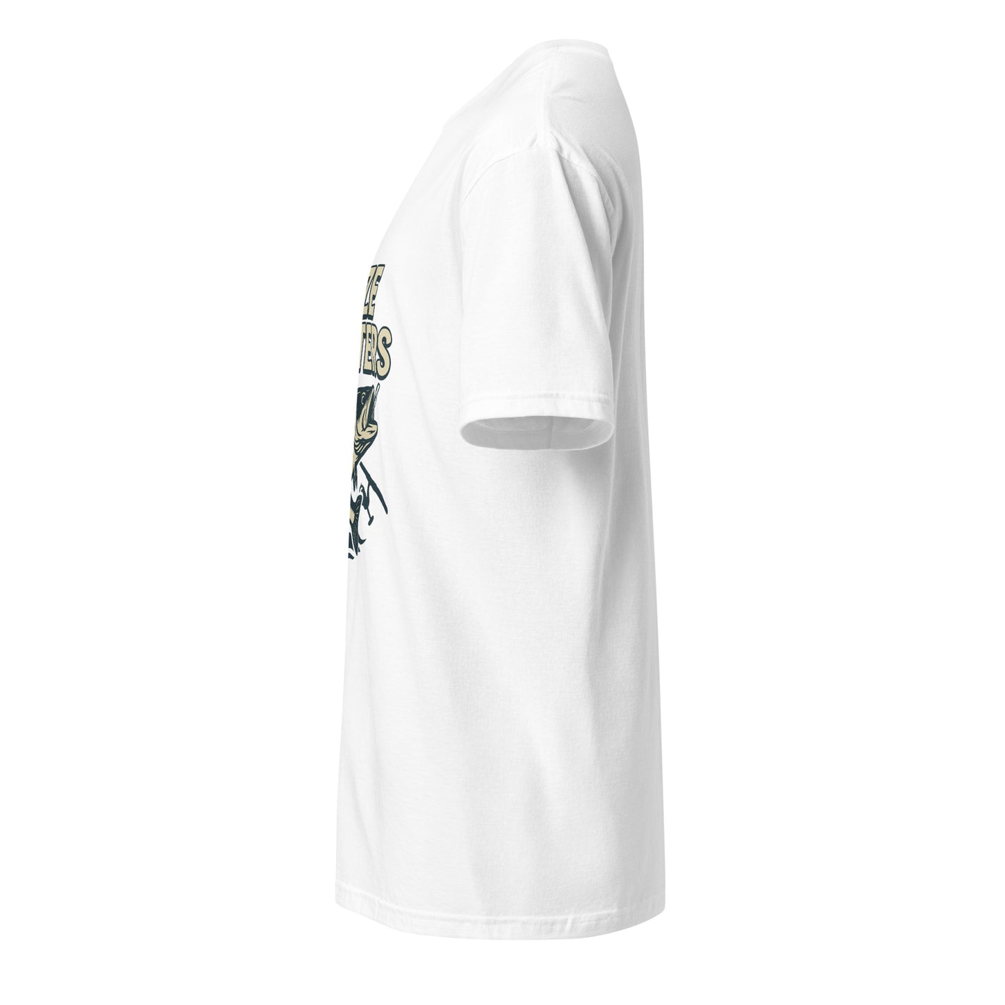 Size Matters - Fishing Reel Talk - Short-Sleeve Unisex T-Shirt - Graphic Tee - White - Left side