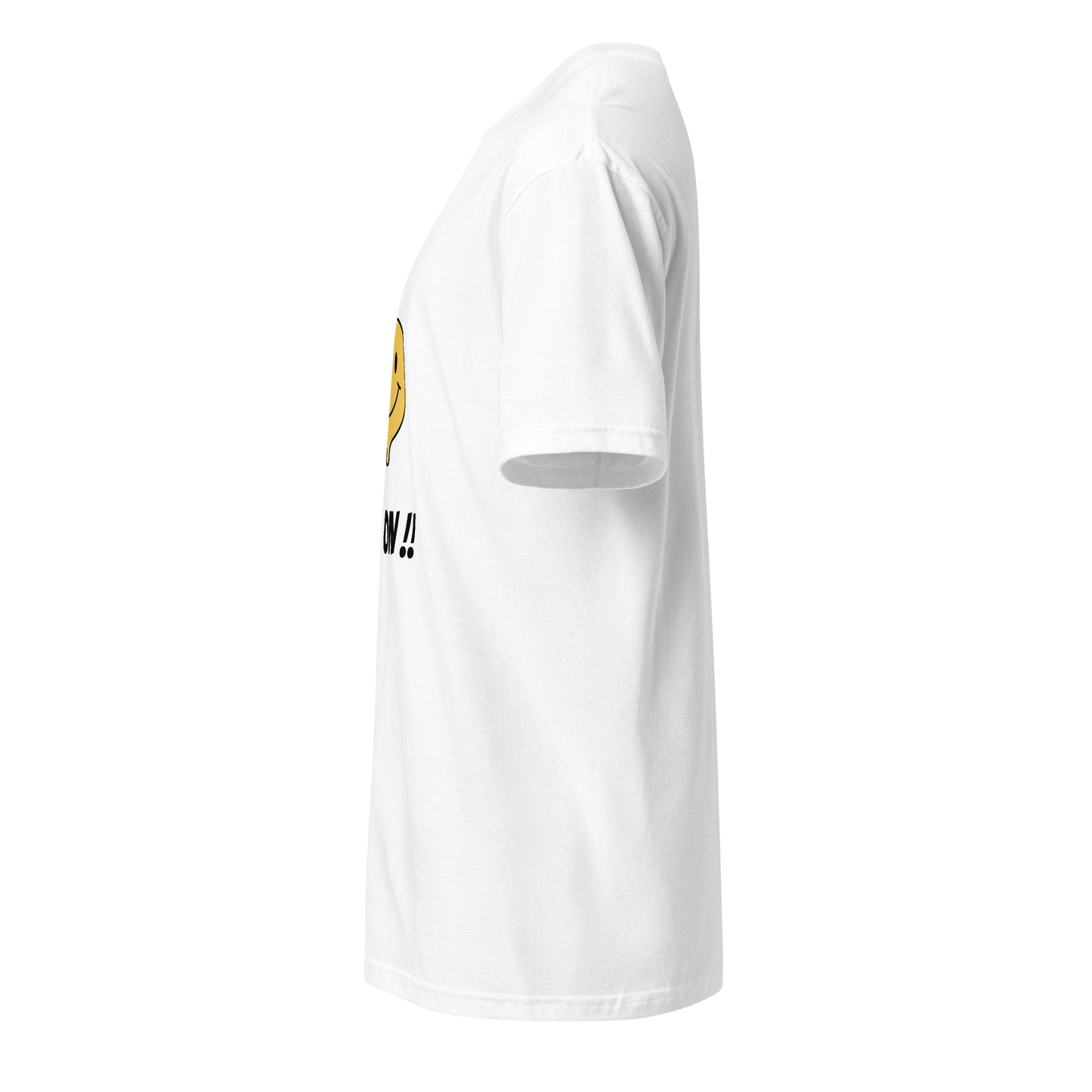 Rave On - Smiley Icon - Short-Sleeve Unisex T-Shirt - Graphic Tee - White - Left side