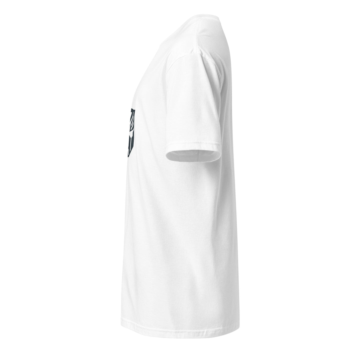 Tranzforma 1 - Minimalist Heroic Mech Icon - Short-Sleeve Unisex T-Shirt - Graphic Tee - White - Left side