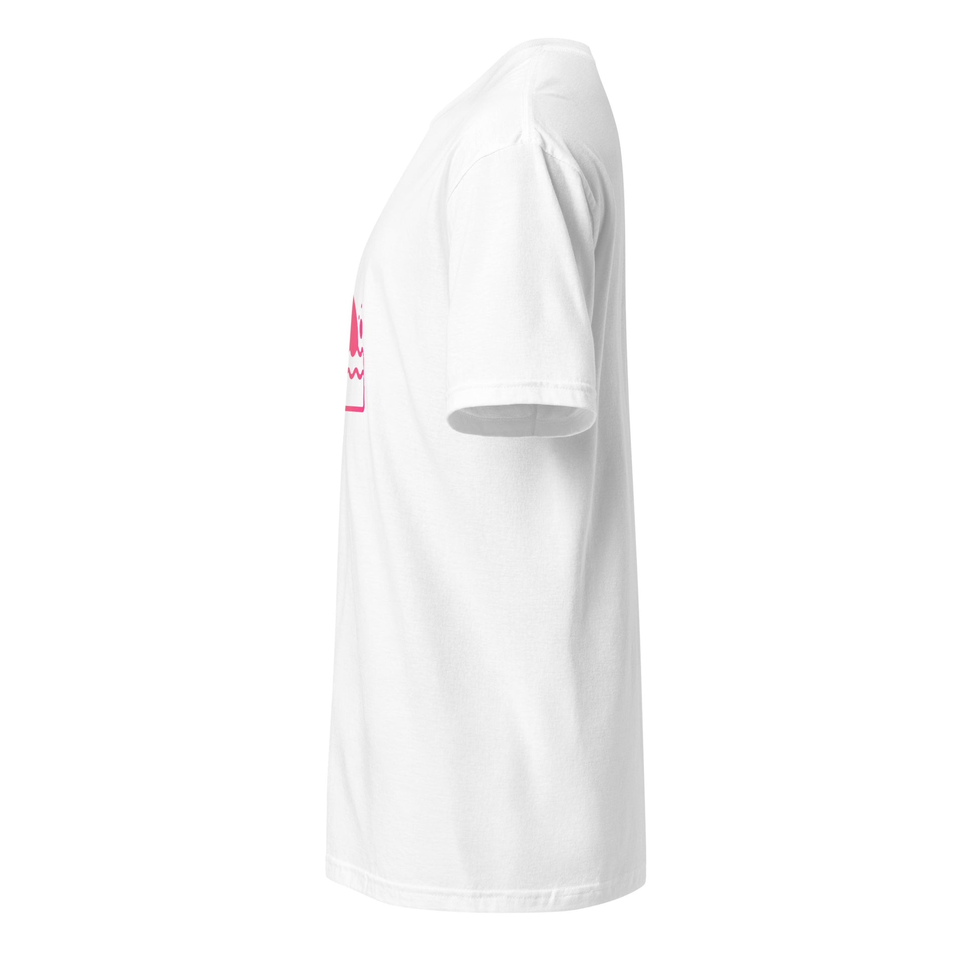 Shark Fin - Pink Hue Minimalist - Short-Sleeve Unisex T-Shirt - Graphic Tee - White - Left side