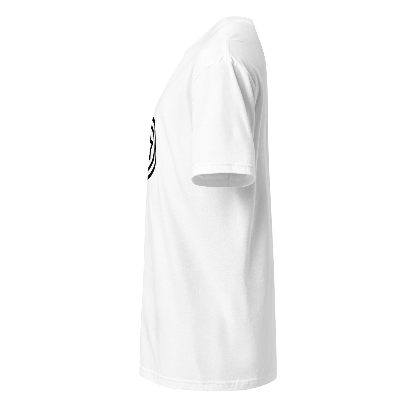 Shield - Minimalist Hero Emblem - Short-Sleeve - Unisex T-Shirt - Graphic Tee - White - Left side