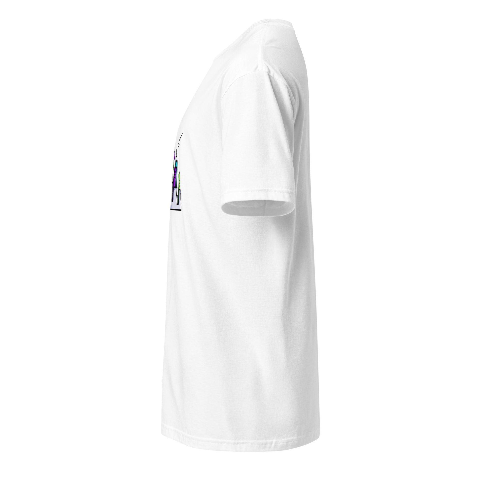 Cyber City 2 - Signal From The Skyline - Short-Sleeve Unisex T-Shirt - Graphic Tee - White - Left side