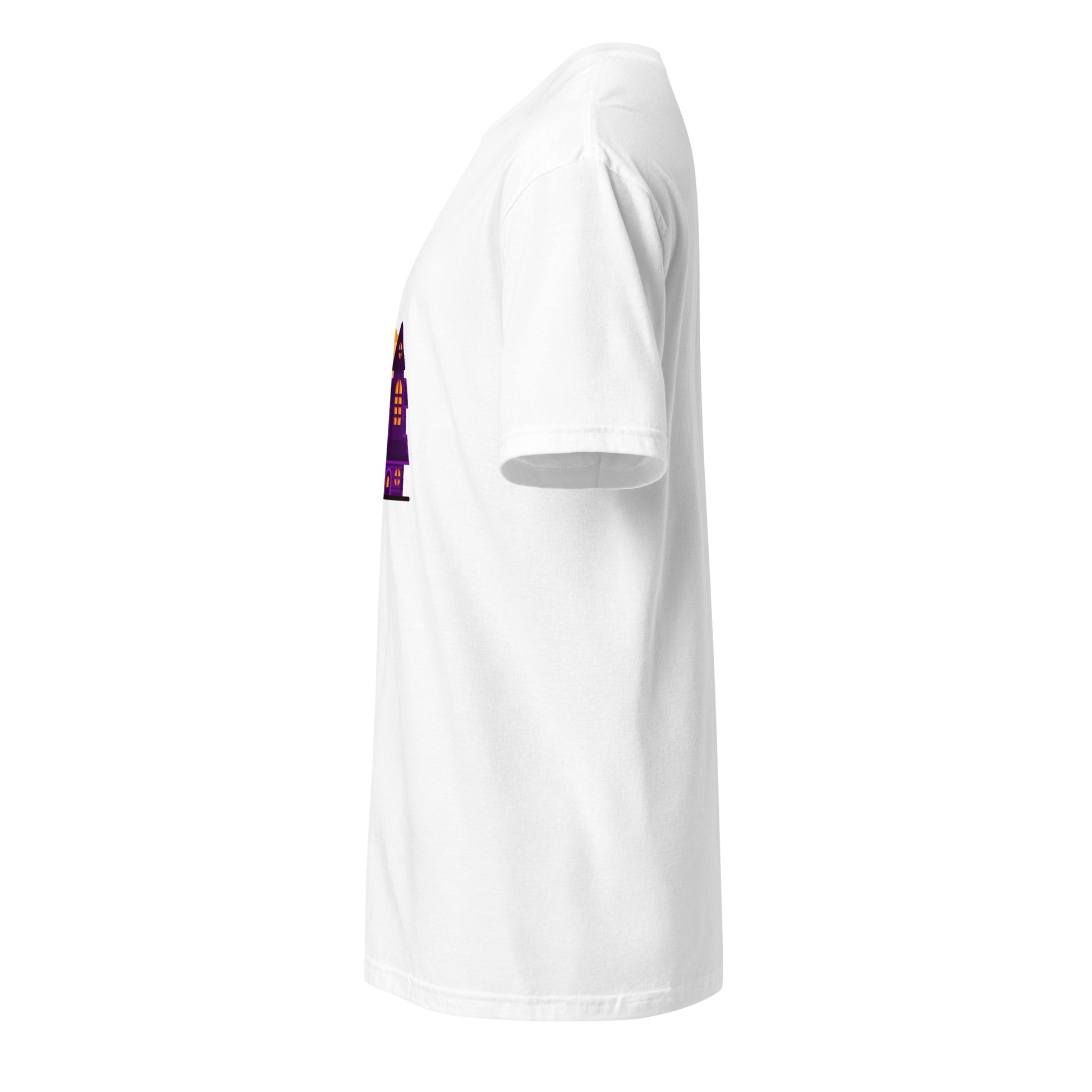 Haunted House - Moonlit Mischief - Short-Sleeve Unisex T-Shirt - Graphic Tee - White - Left side
