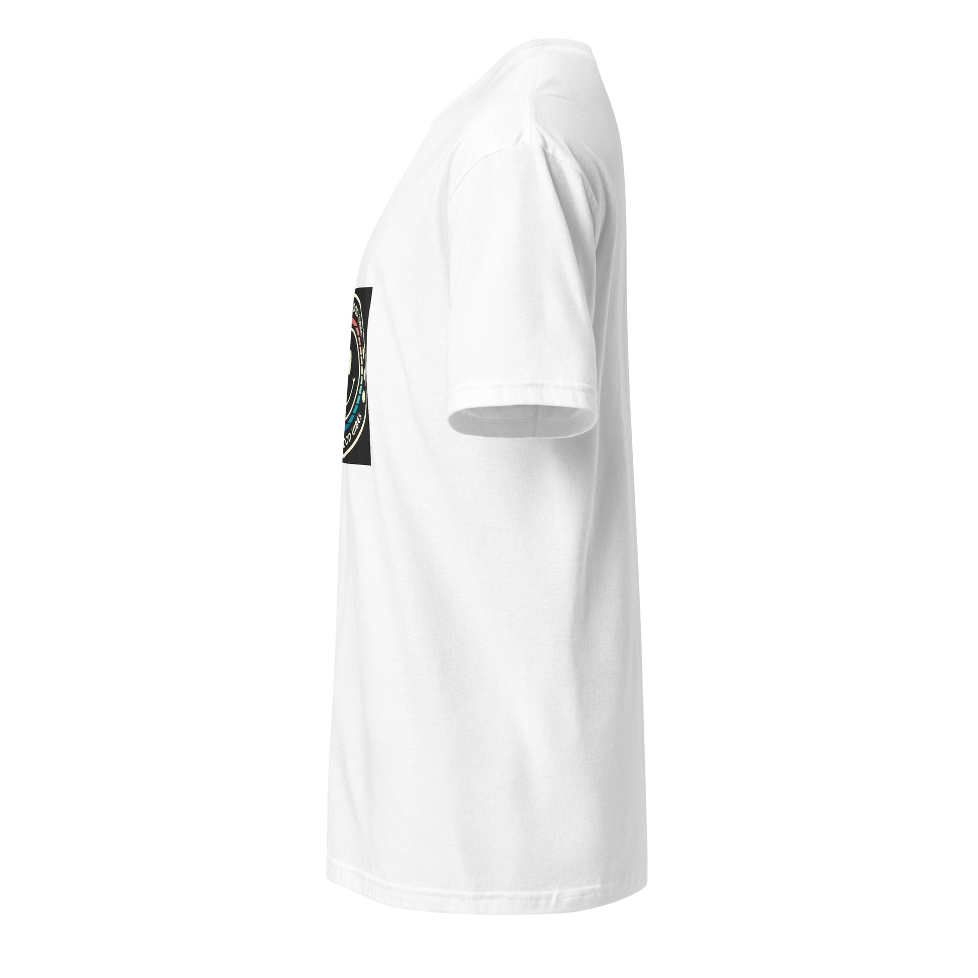 Good Vibes - Smiley Festival Energy - Short-Sleeve Unisex T-Shirt - Graphic Tee - White - Left side