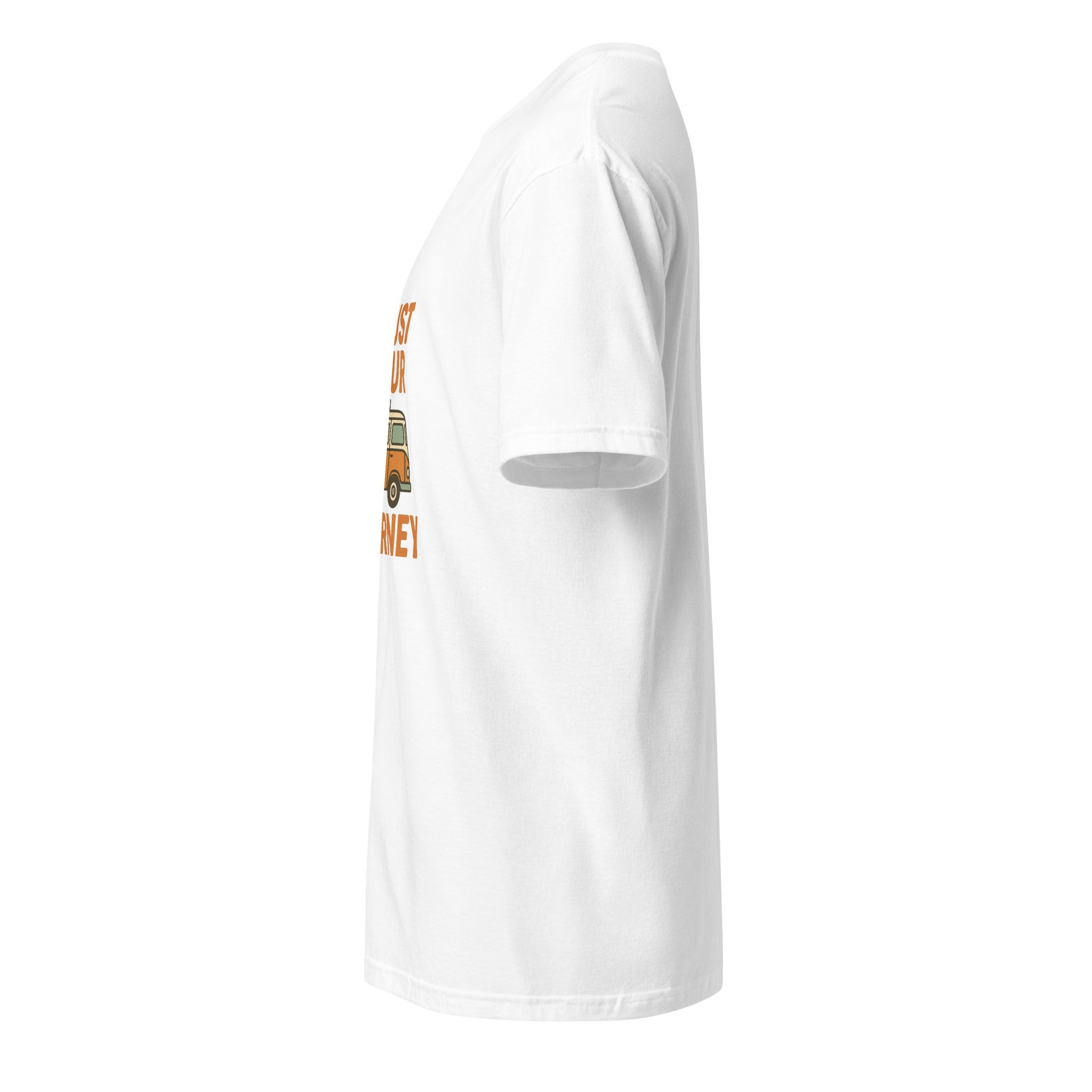 Trust Your Journey – Retro Camper Van - Short-Sleeve Unisex T-Shirt - Graphic Tee - White - Left side