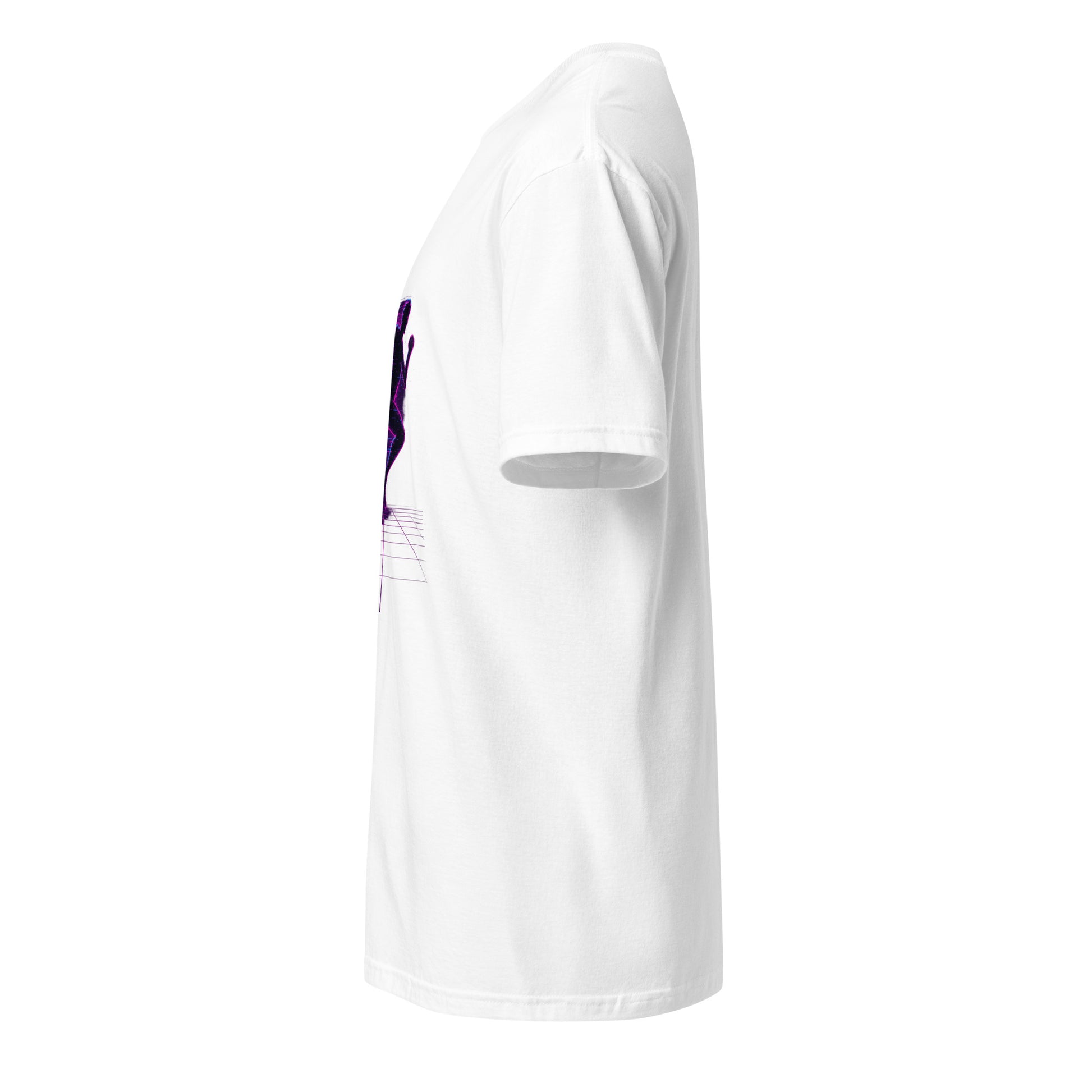 Glitch Runner - Neon Urban - Short-Sleeve Unisex T-Shirt - Graphic Tee - White - Left side