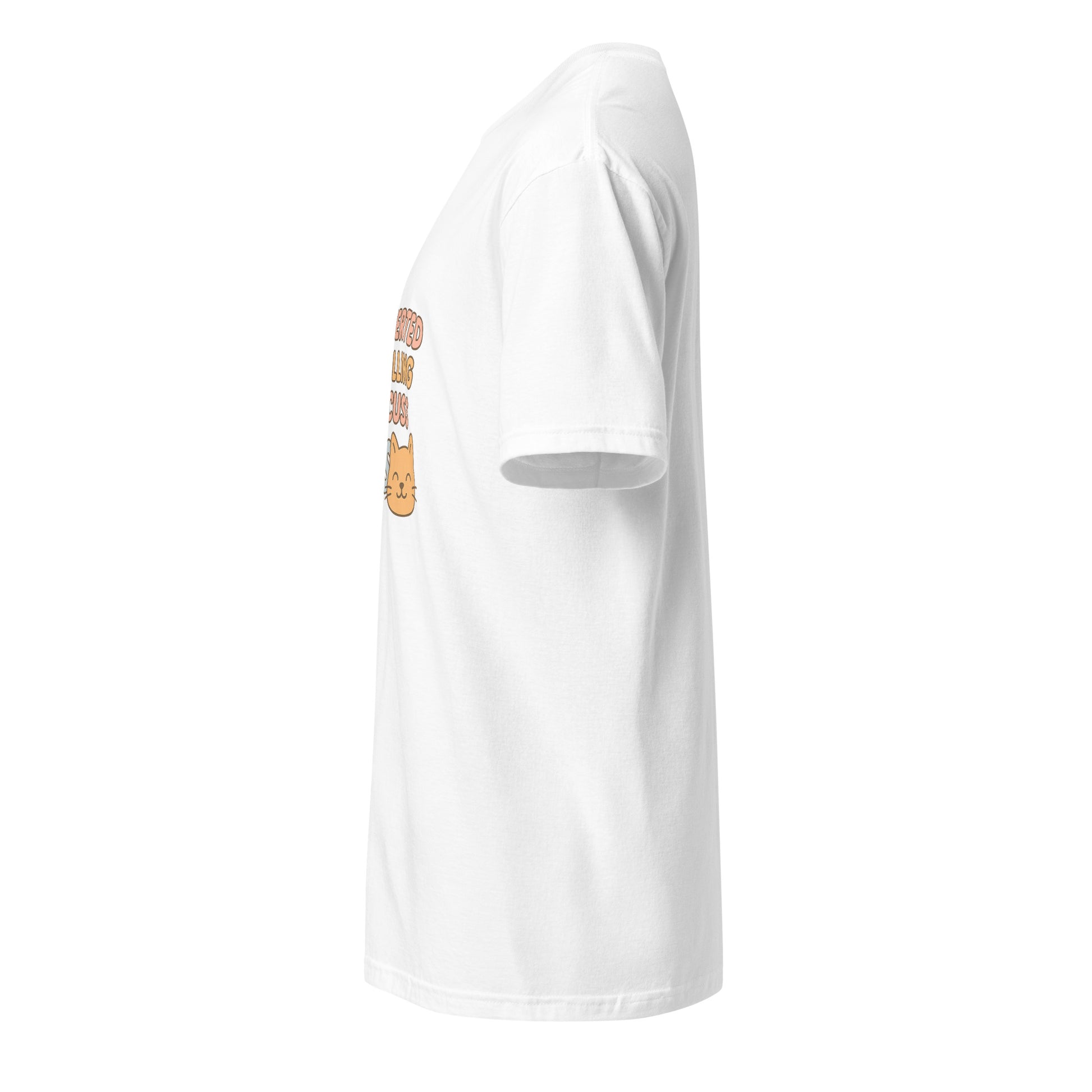 Introverted But Willing To Discuss Cats – Cozy Cat Lovers - Short-Sleeve Unisex T-Shirt - Graphic Tee - White - Left side