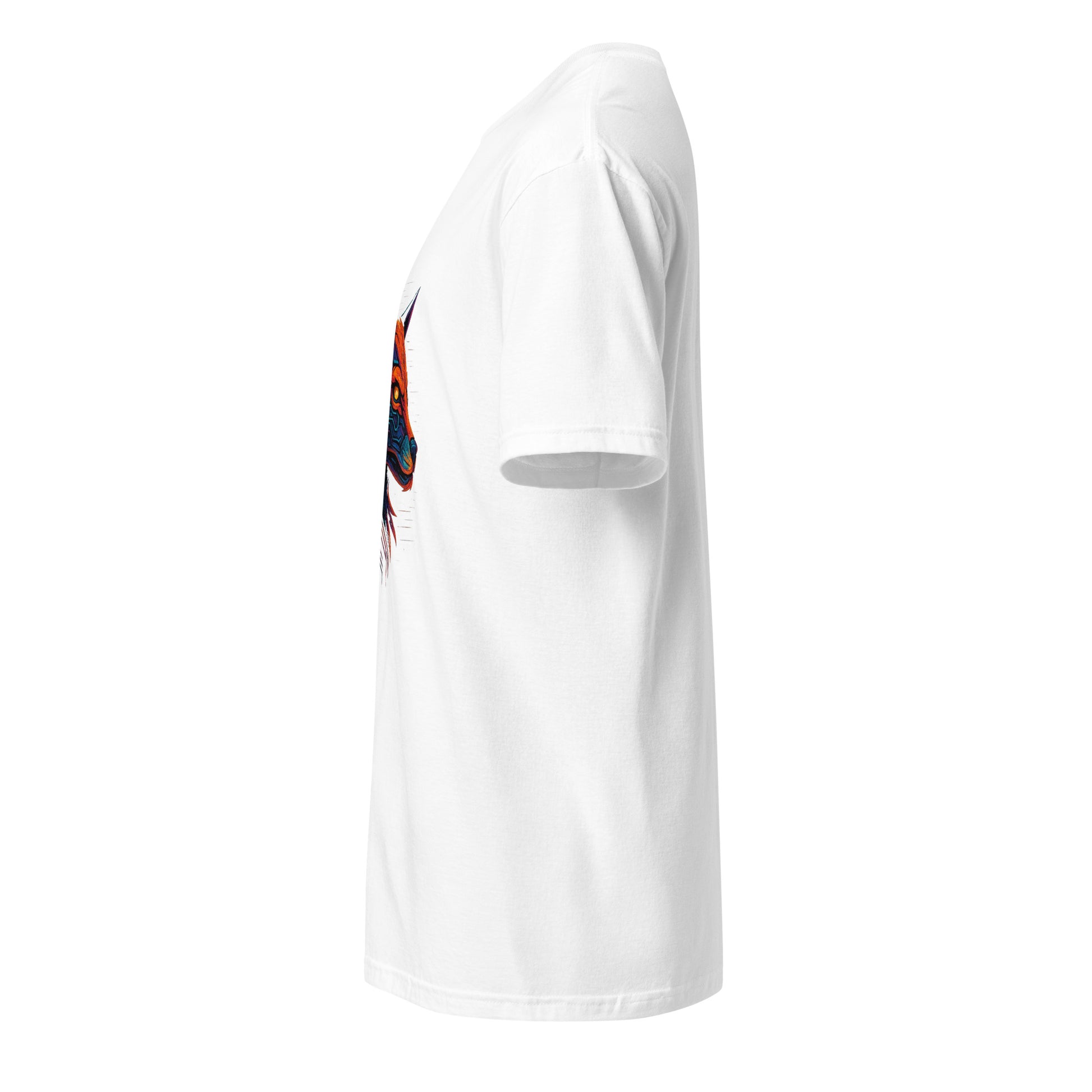 Cyber Fox – Neon Trickster - Short-Sleeve Unisex T-Shirt - Graphic Tee - White - Left side