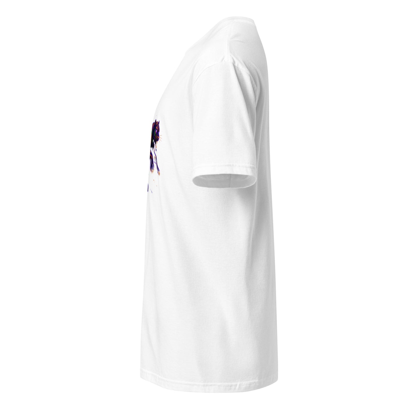 Rave Panther – Neon Tribal Predator - Short-Sleeve Unisex T-Shirt - Graphic Tee - White - Left side