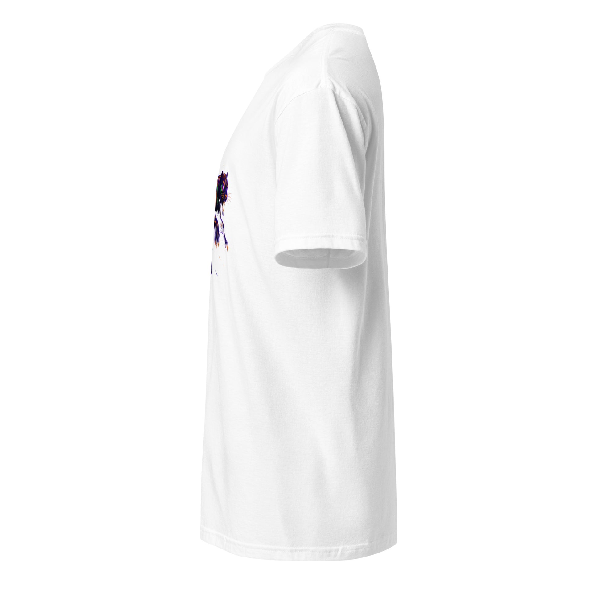 Rave Panther – Neon Tribal Predator - Short-Sleeve Unisex T-Shirt - Graphic Tee - White - Left side