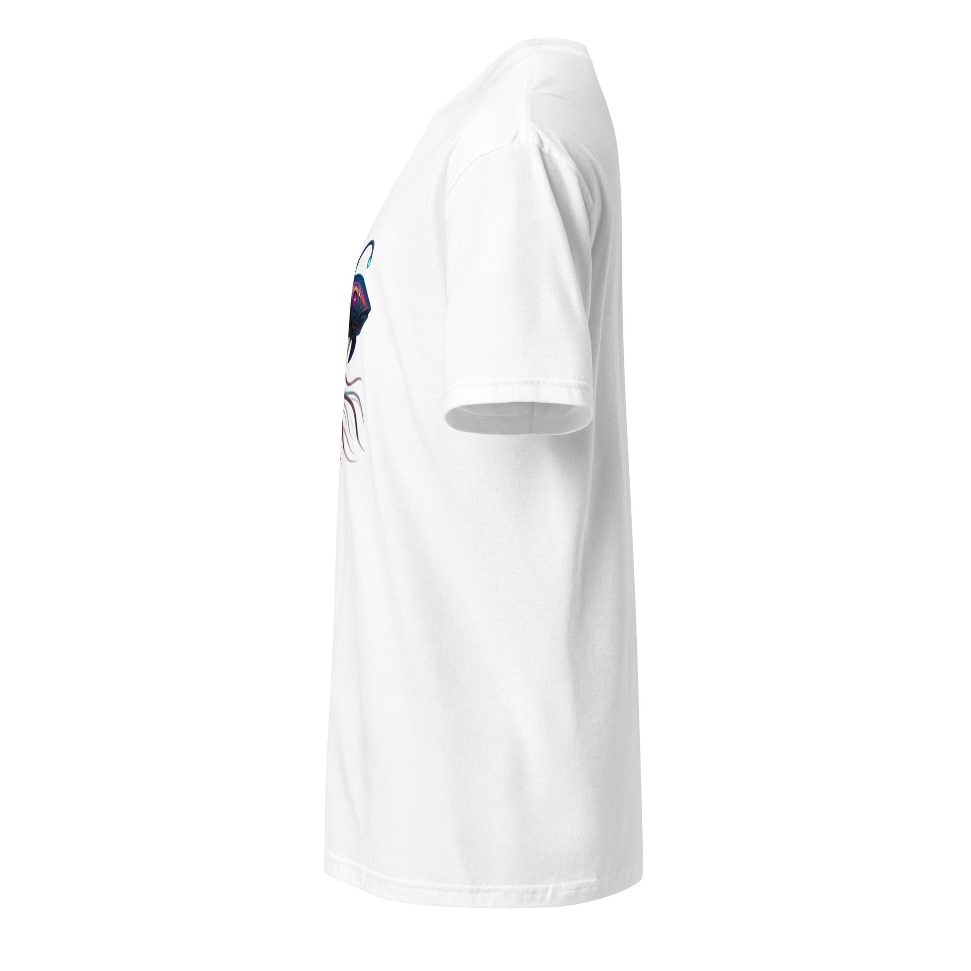 Cyber Squid – The Deep Tech Leviathan - Short-Sleeve Unisex T-Shirt - Graphic Tee - White - Left side