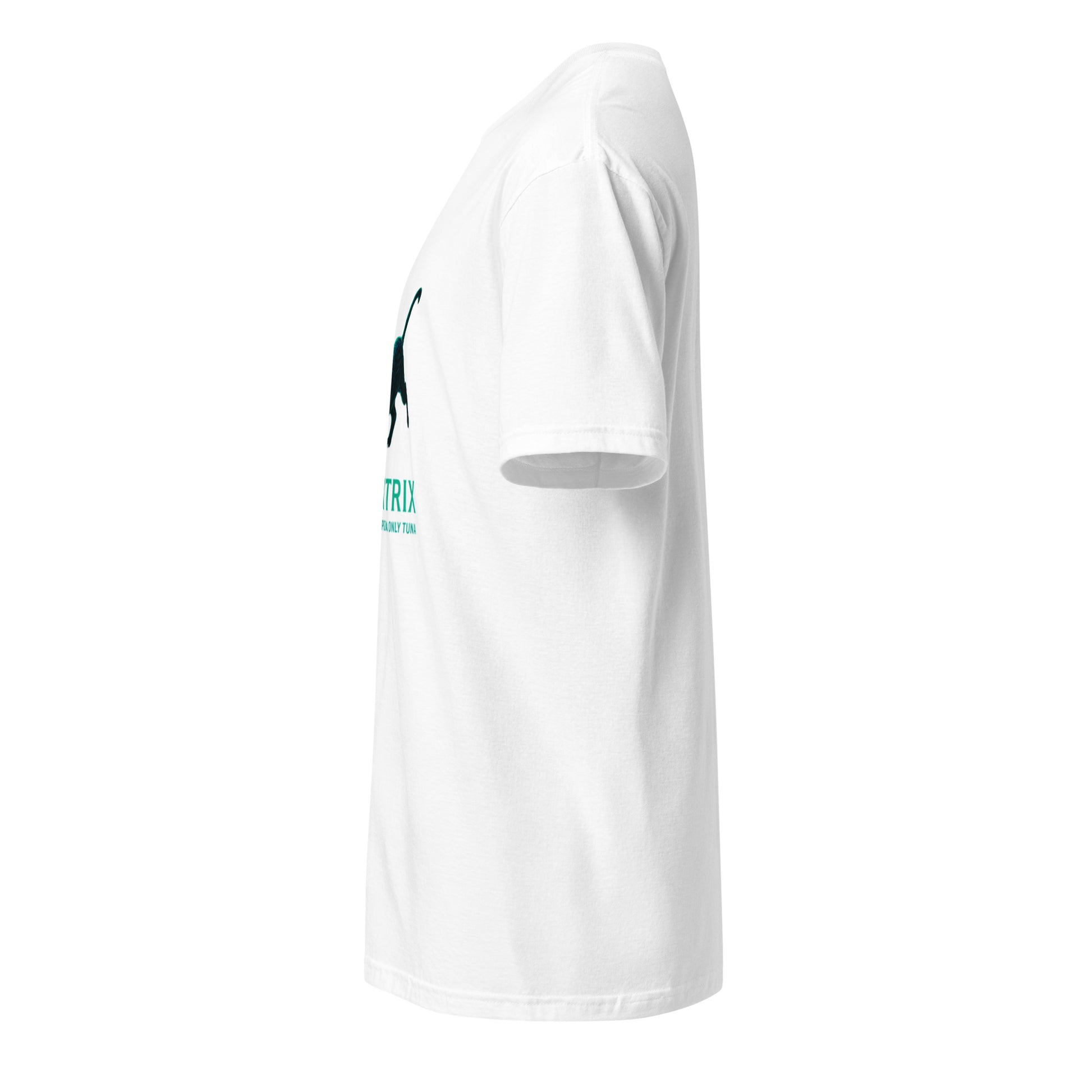 Meowtrix – Cyber Cat Matrix Parody - Short-Sleeve Unisex T-Shirt - Graphic Tee - White - Left side