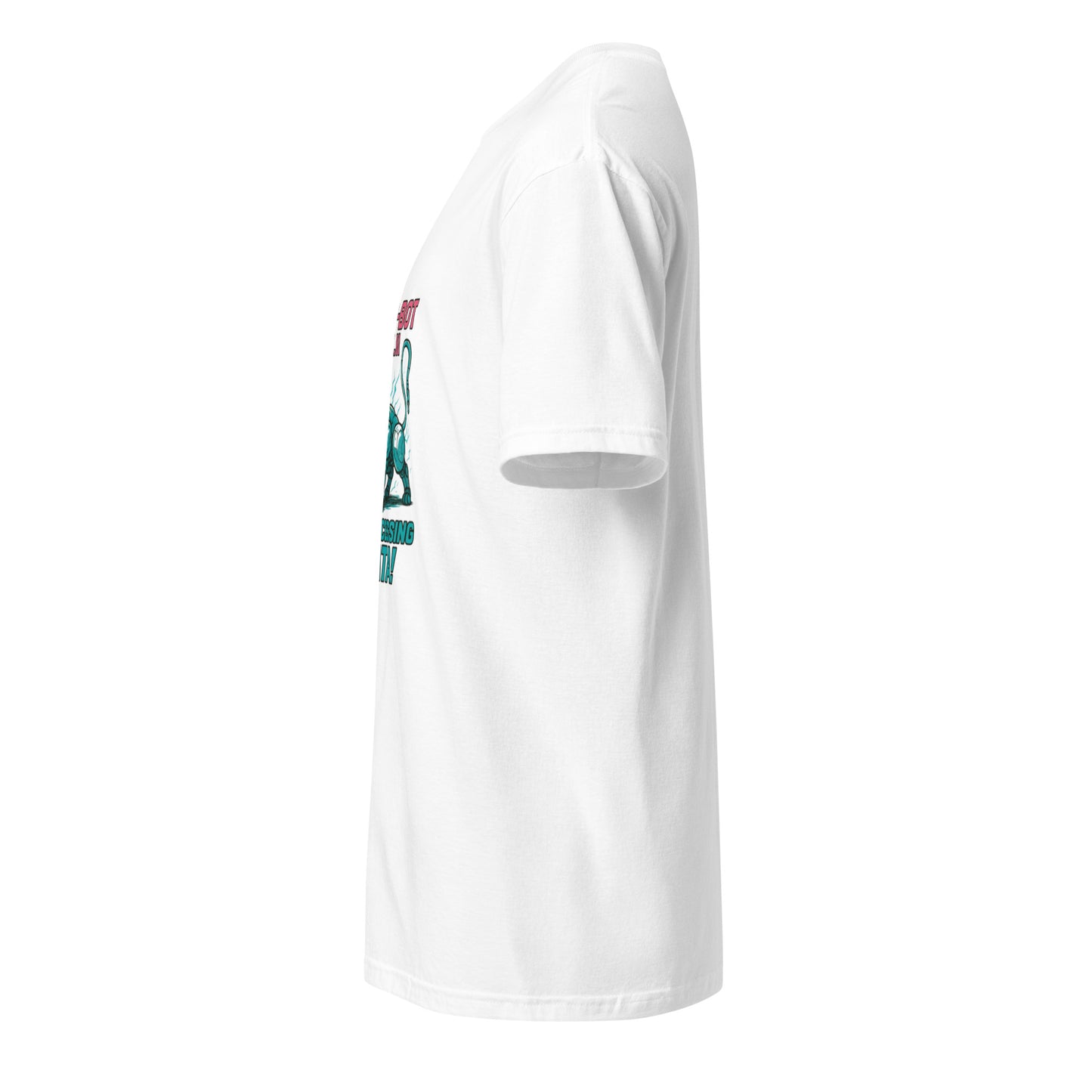 Neko-Bot Mk. II – “Purr-cessing Data…” - Short-Sleeve Unisex T-Shirt - Graphic Tee - White - Left side