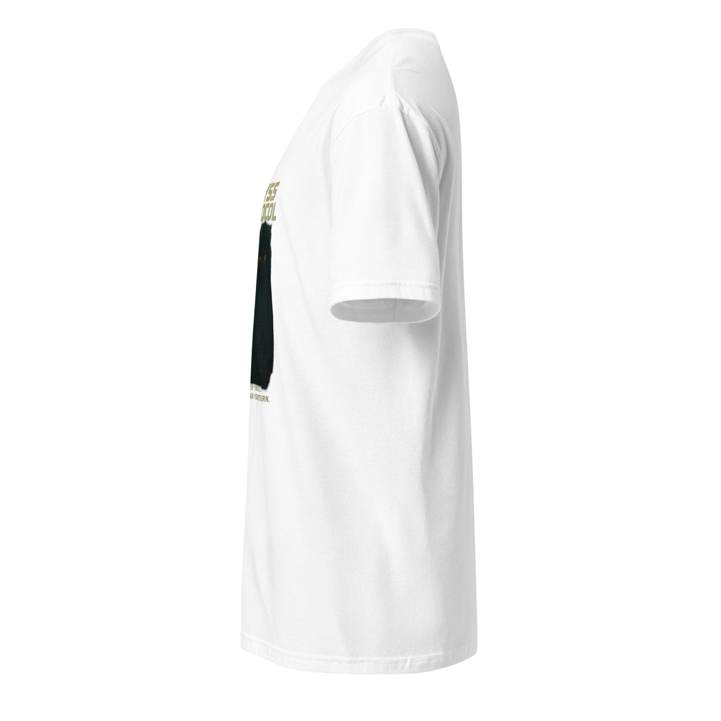 Abyss Protocol - Dark Confrontation - Short-Sleeve Unisex T-Shirt - Graphic Tee - White - Left side