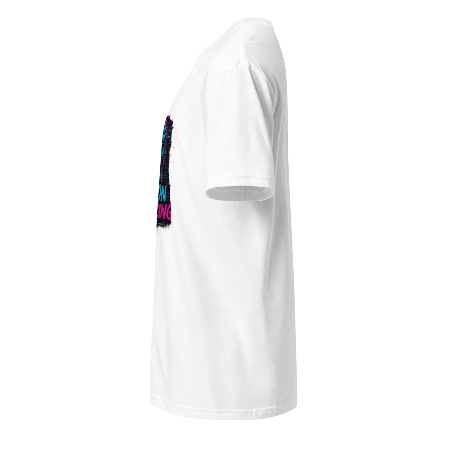 Neon Uprising - Digital Rebellion - Short-Sleeve Unisex T-Shirt - Graphic Tee - White - Left side