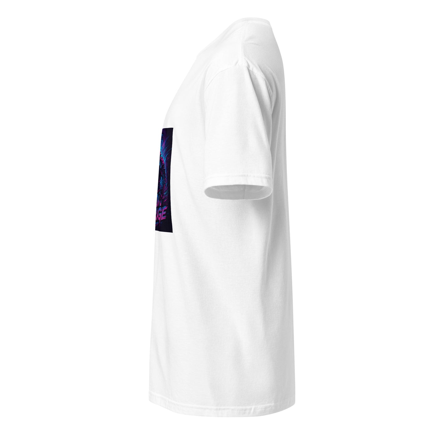 Neon Mirage Samurai - Future Sci-Fi - Short-Sleeve Unisex T-Shirt - Graphic Tee - White - Left side