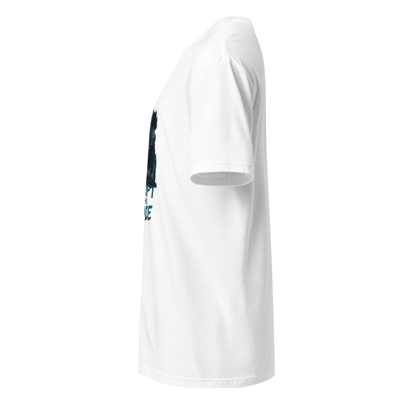 Synthex Crusader - Techno Knight - Short-Sleeve Unisex T-Shirt - Graphic Tee - White - Left side