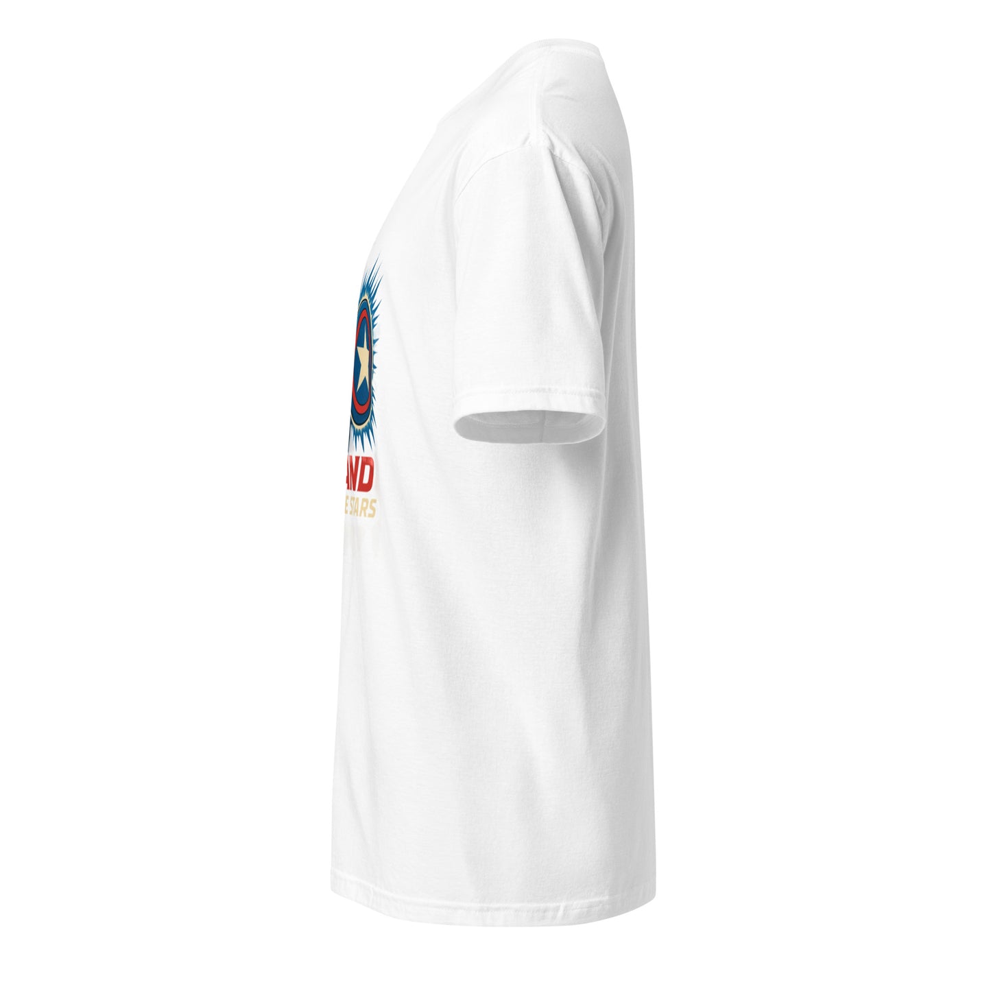 Galactic Sentinel Overwatch – “Stand for the Stars.” - Short-Sleeve Unisex T-Shirt - Graphic Tee - White - Left side