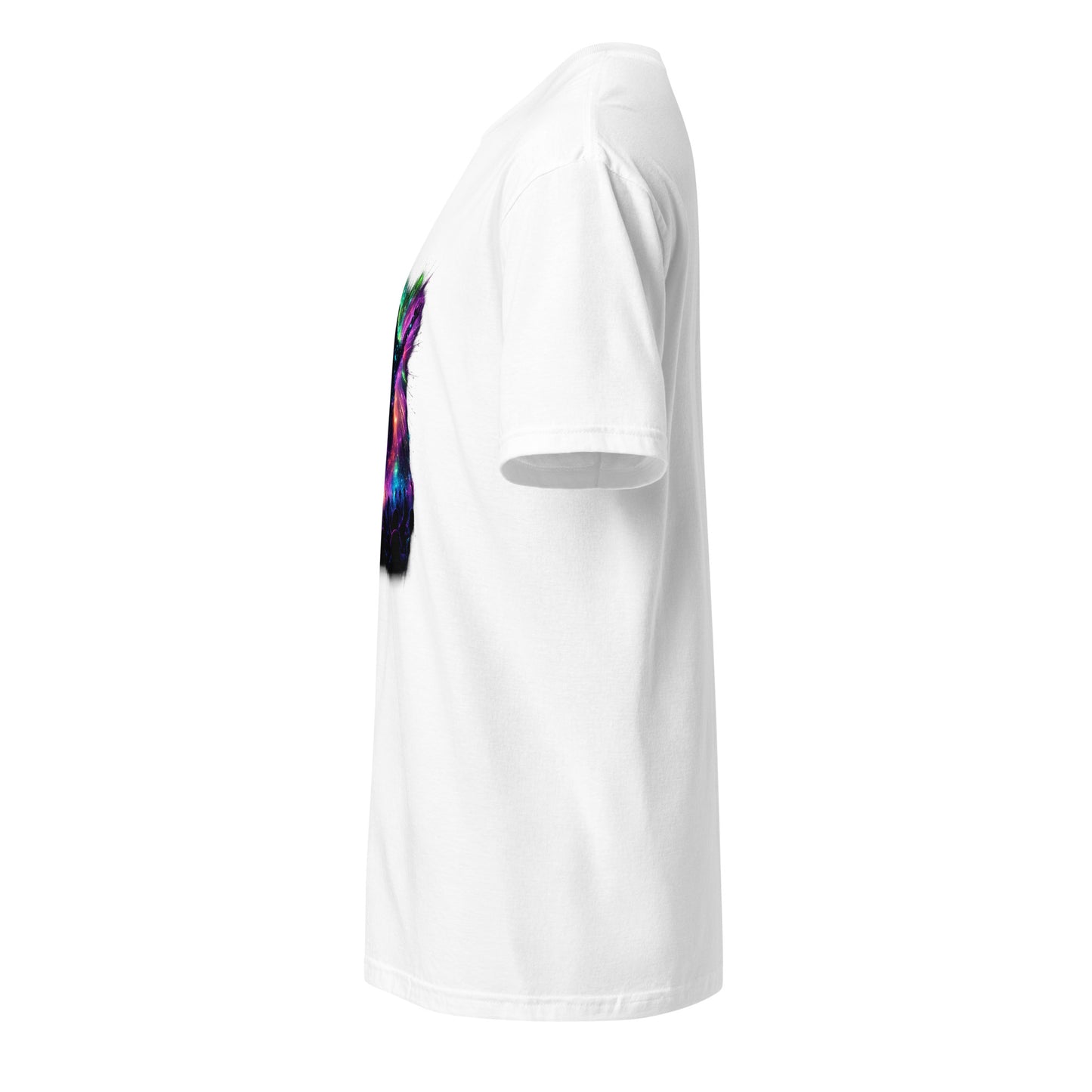 Neon Club Messiah – Late-Night Cyber Gig - Short-Sleeve Unisex T-Shirt - Graphic Tee - White - Left side