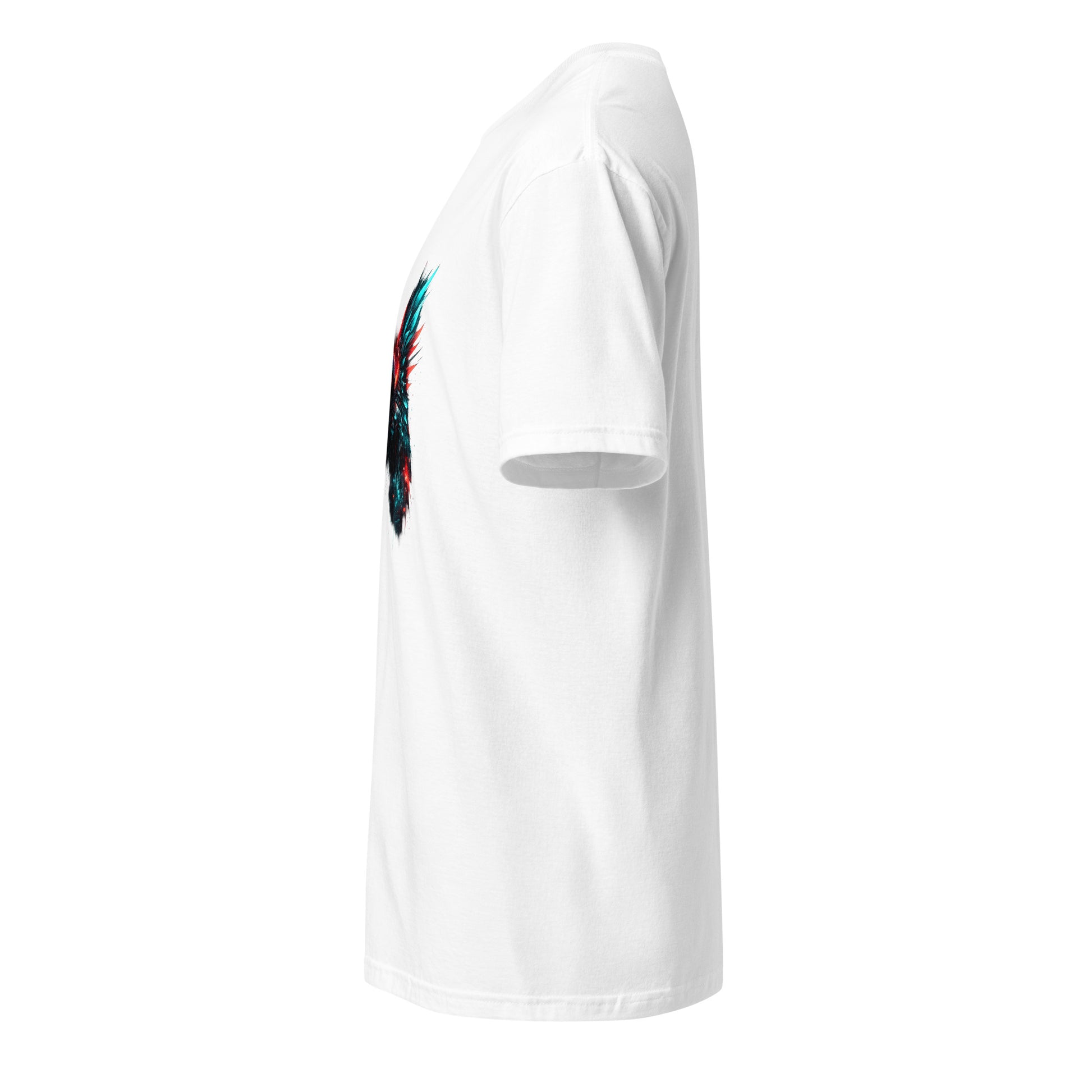 Digital Seraph Riot – Cyber Energy - Short-Sleeve Unisex T-Shirt - Graphic Tee - White - Left side