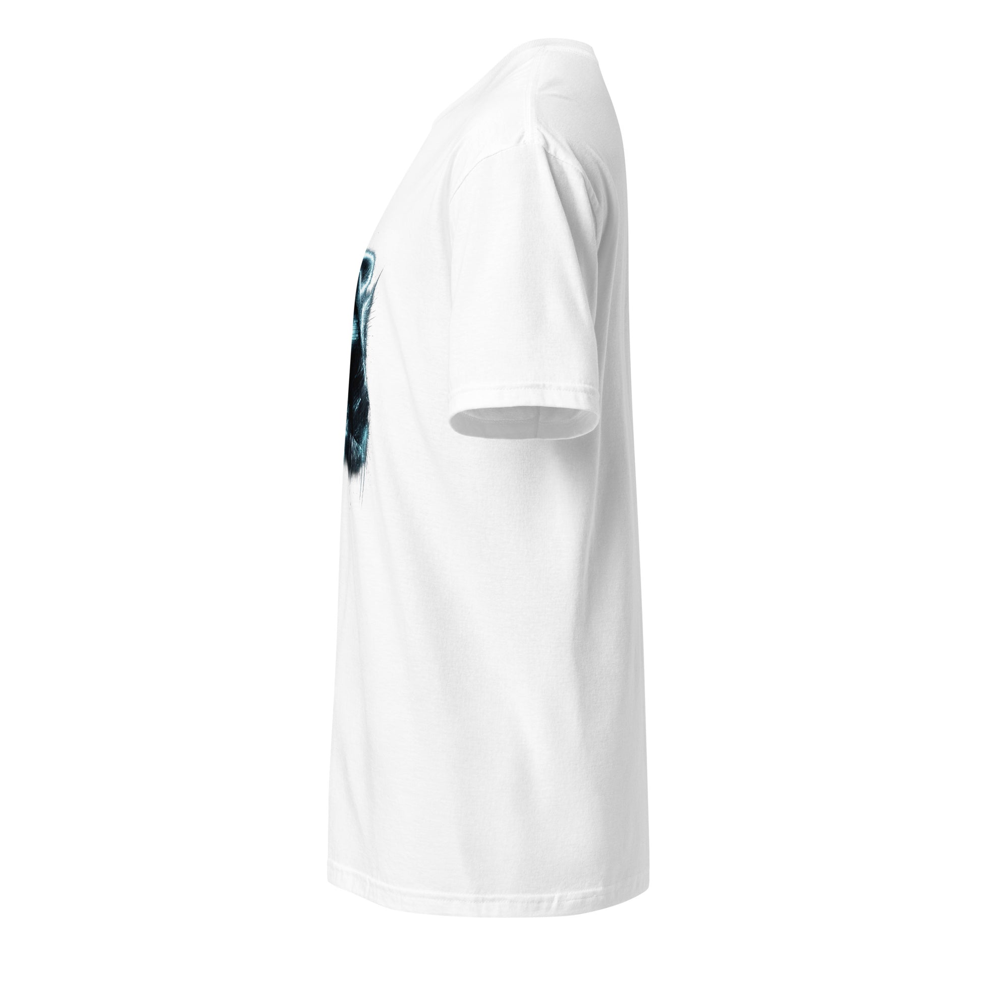 Neon Saint Of Static – Analog Glitch - Short-Sleeve Unisex T-Shirt - Graphic Tee - White - Left side