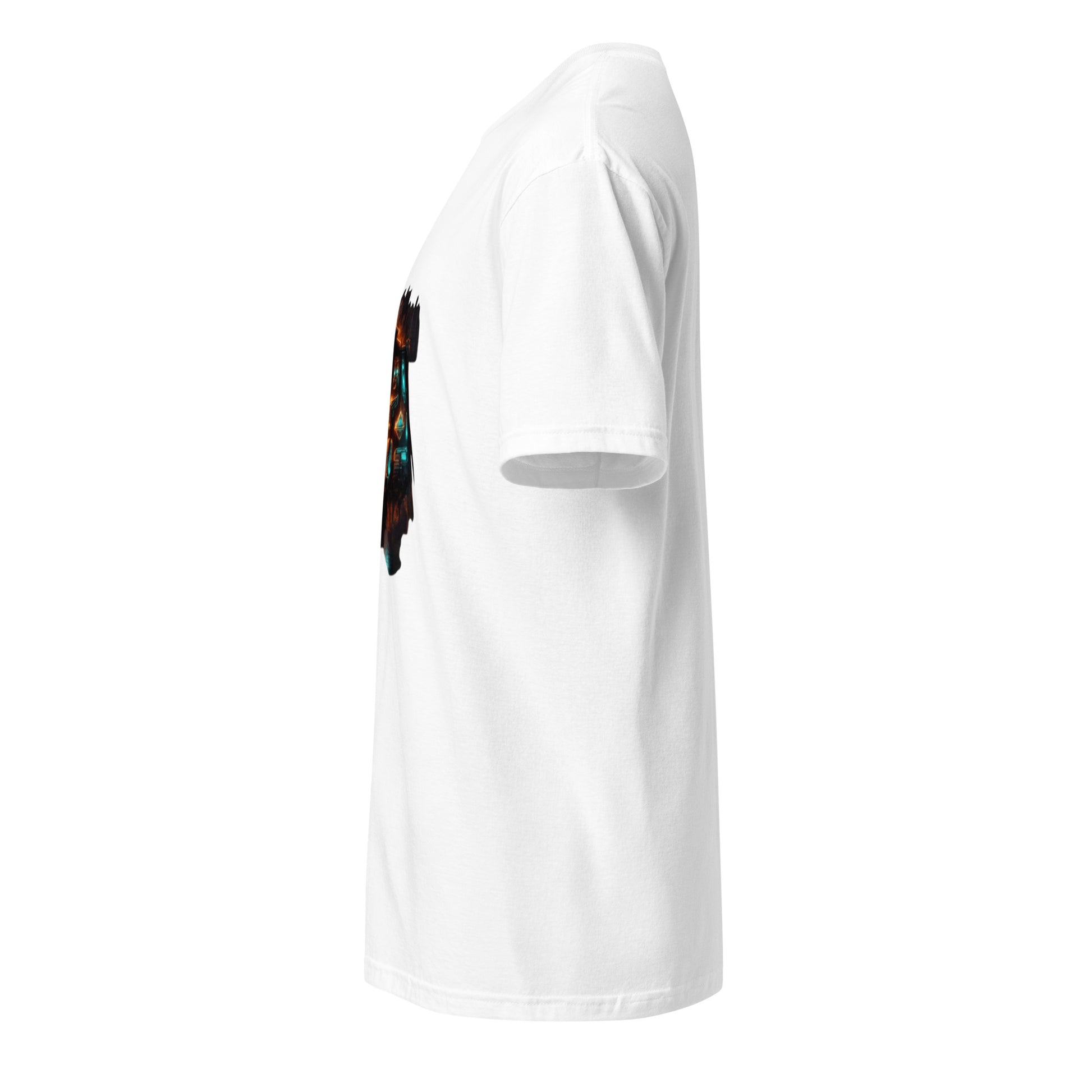 Cyber Relic Dealer – Urban Sci-Fi Graffiti  - Short-Sleeve Unisex T-Shirt - Graphic Tee - White - Left side