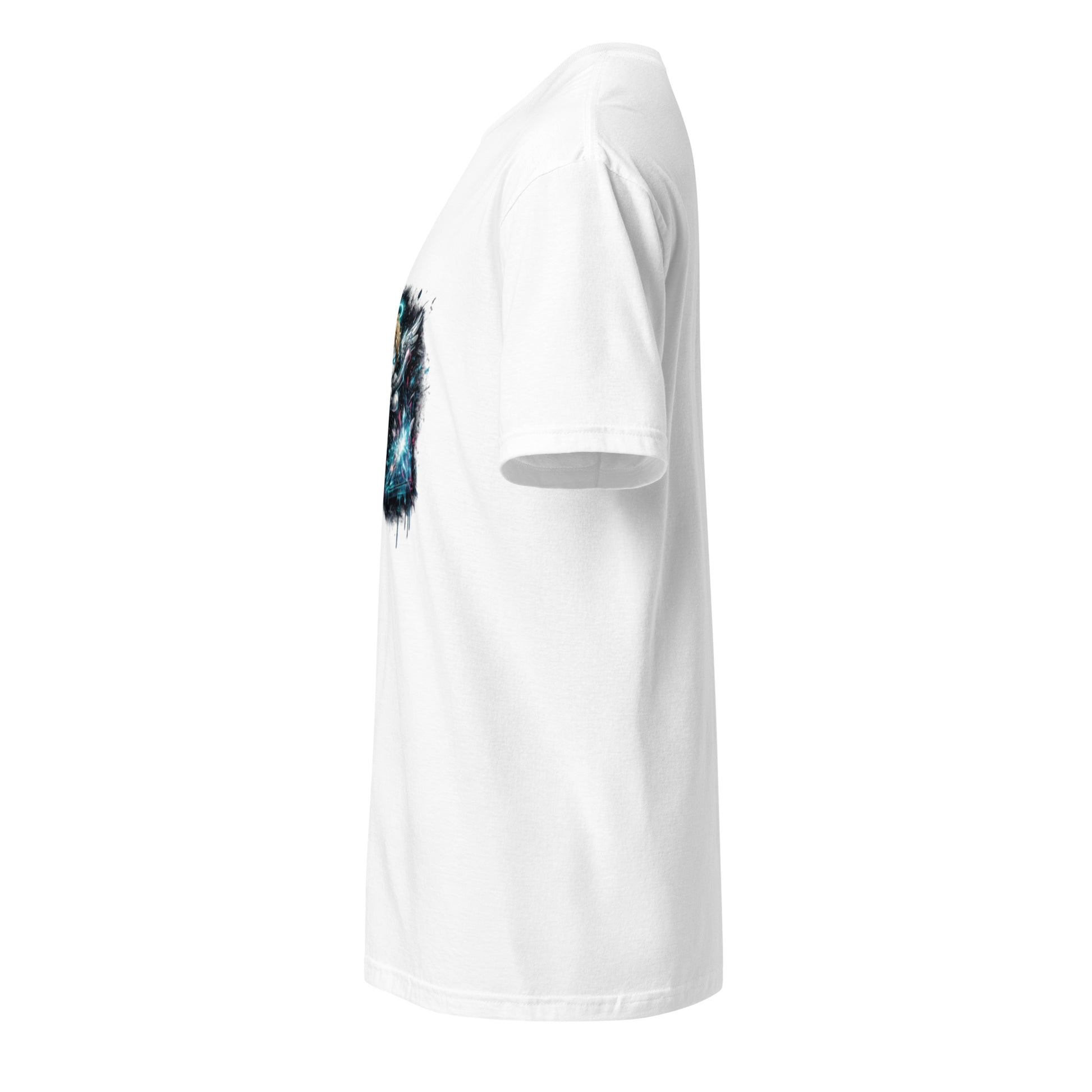 Neon Riot Cherub – Cute Rebellion - Short-Sleeve Unisex T-Shirt - Graphic Tee - White - Left side