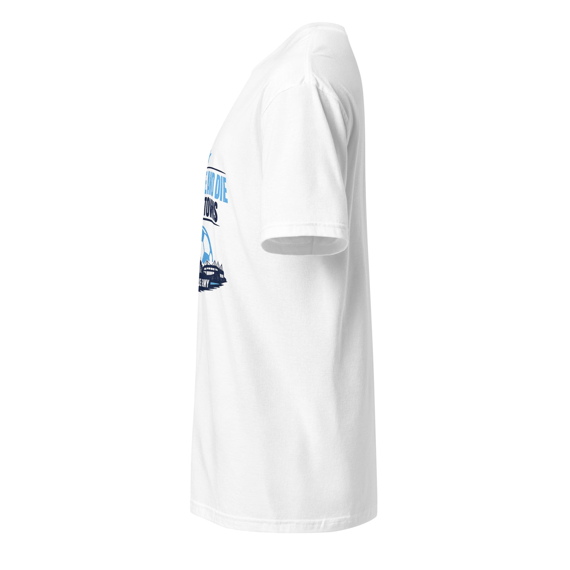 Live and Die in These Towns – Coventry Skyline - Short-Sleeve Unisex T-Shirt - Graphic Tee - White - Left side