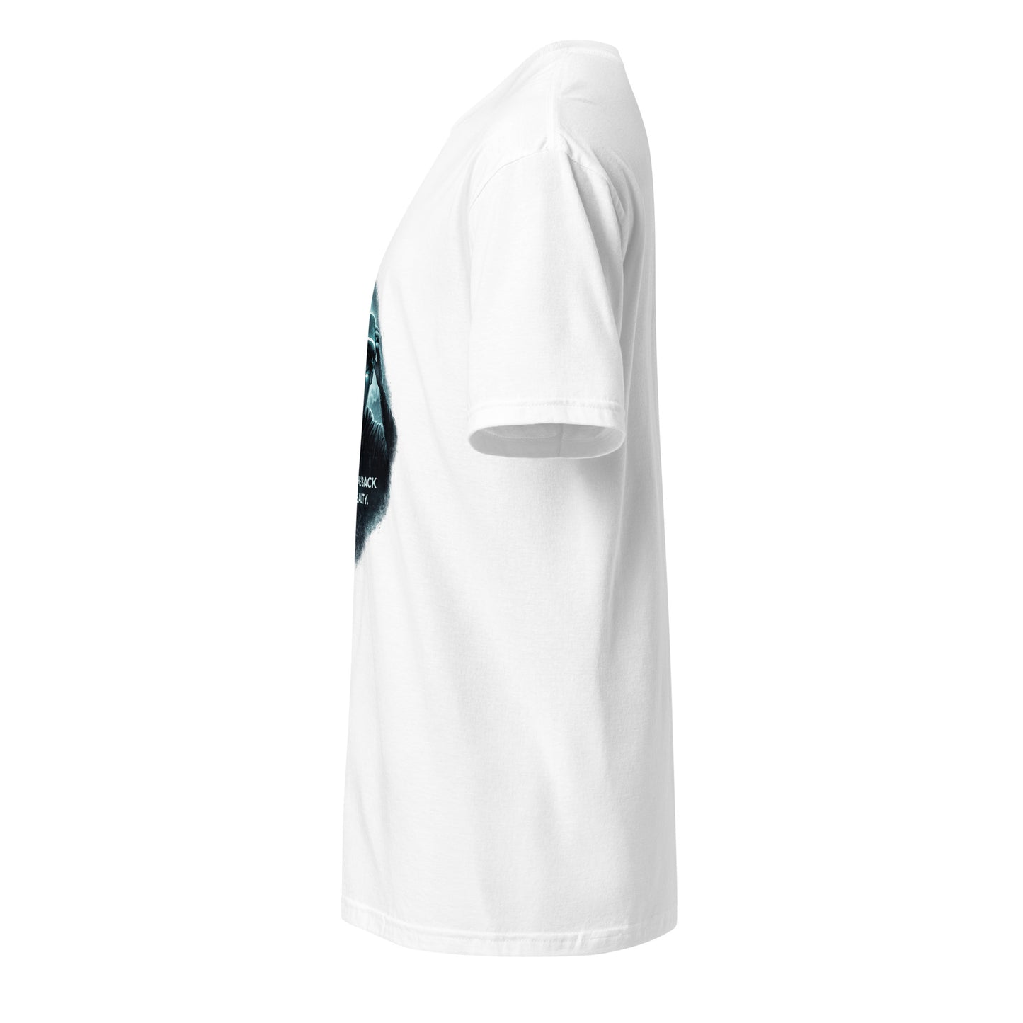 Welcome Back To Reality – Minimal Tech Noir - Short-Sleeve Unisex T-Shirt - Graphic Tee - White - Left side