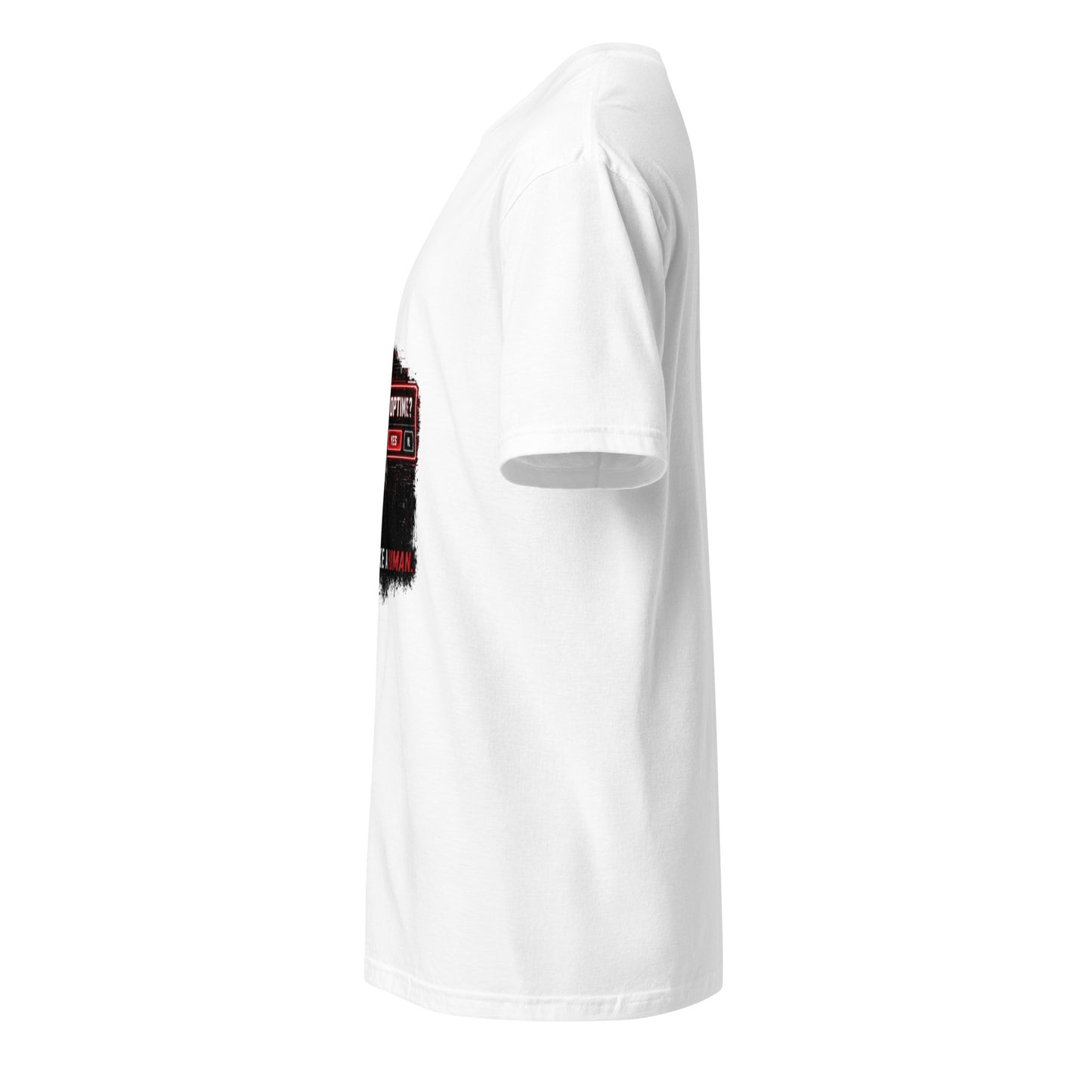 Train Like A Human – Gritty Sport Streetwear - Short-Sleeve Unisex T-Shirt - Graphic Tee - White - Left side