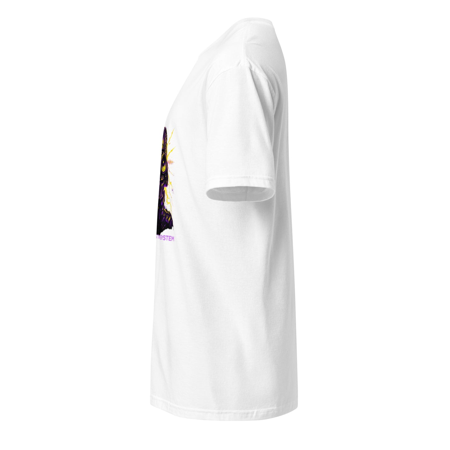 Bass Runs The System – Rave Festival Streetwear - Short-Sleeve Unisex T-Shirt - Graphic Tee - White - Left side