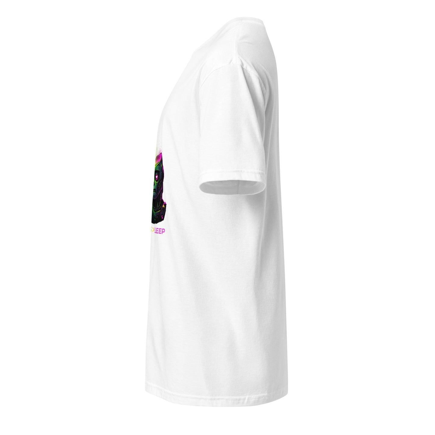 Energy Needed: Synths > Sleep – Cyber Rave - Short-Sleeve Unisex T-Shirt - Graphic Tee - White - Left side