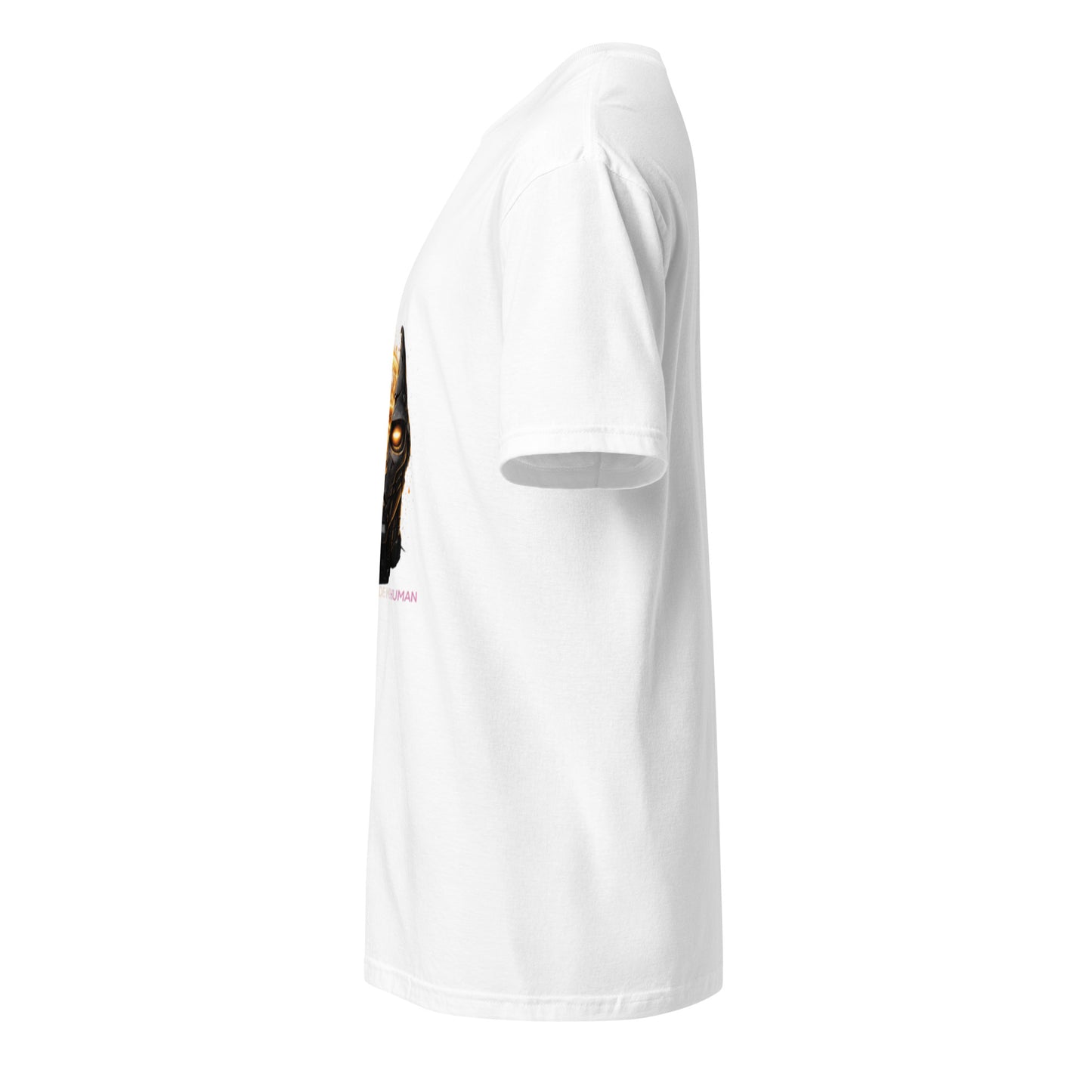 Techno Made Me Human – Dark Cyber Streetwear - Short-Sleeve Unisex T-Shirt - Graphic Tee - White - Left side