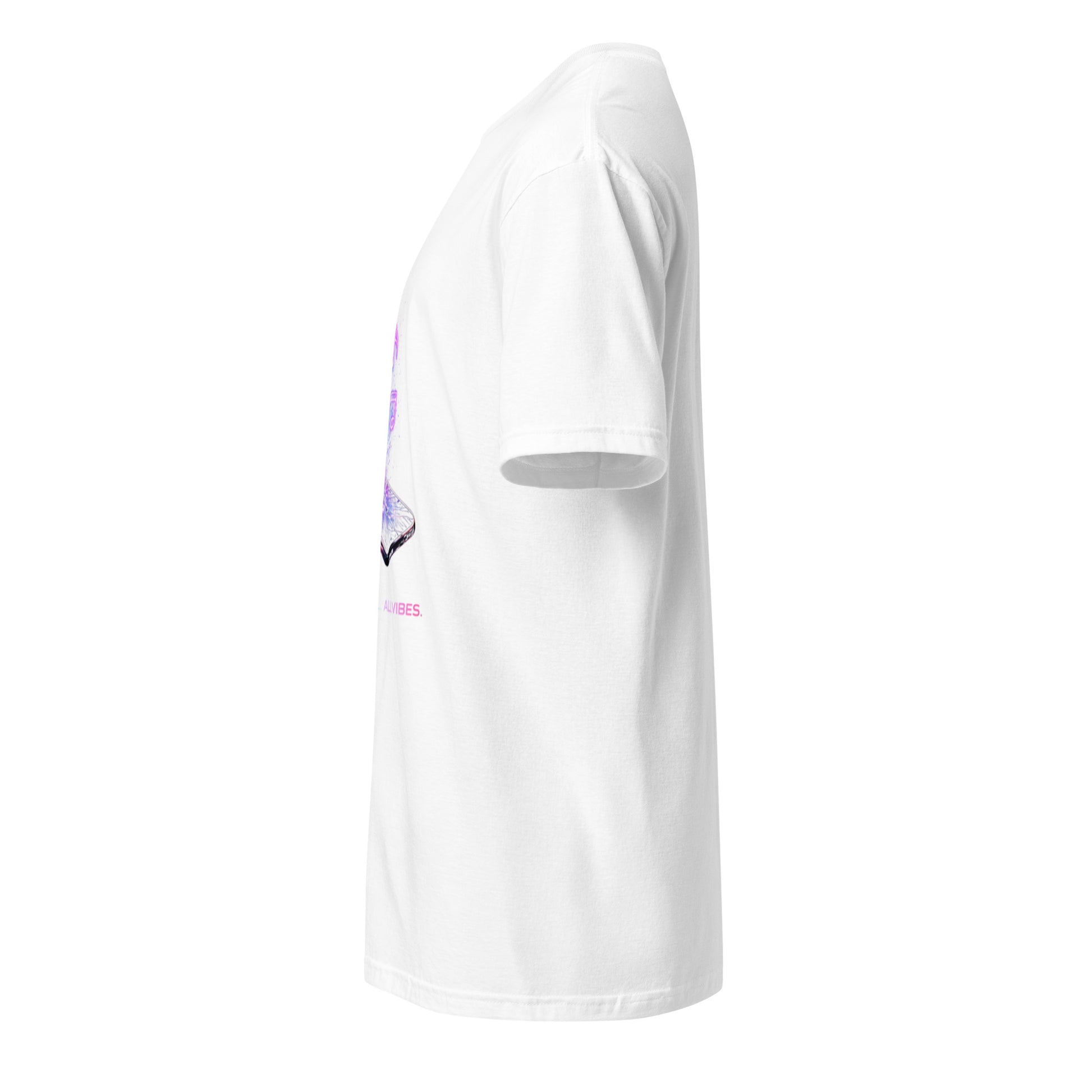 No Signal. All Vibes. – Rave Culture - Short-Sleeve Unisex T-Shirt - Graphic Tee - White - Left side